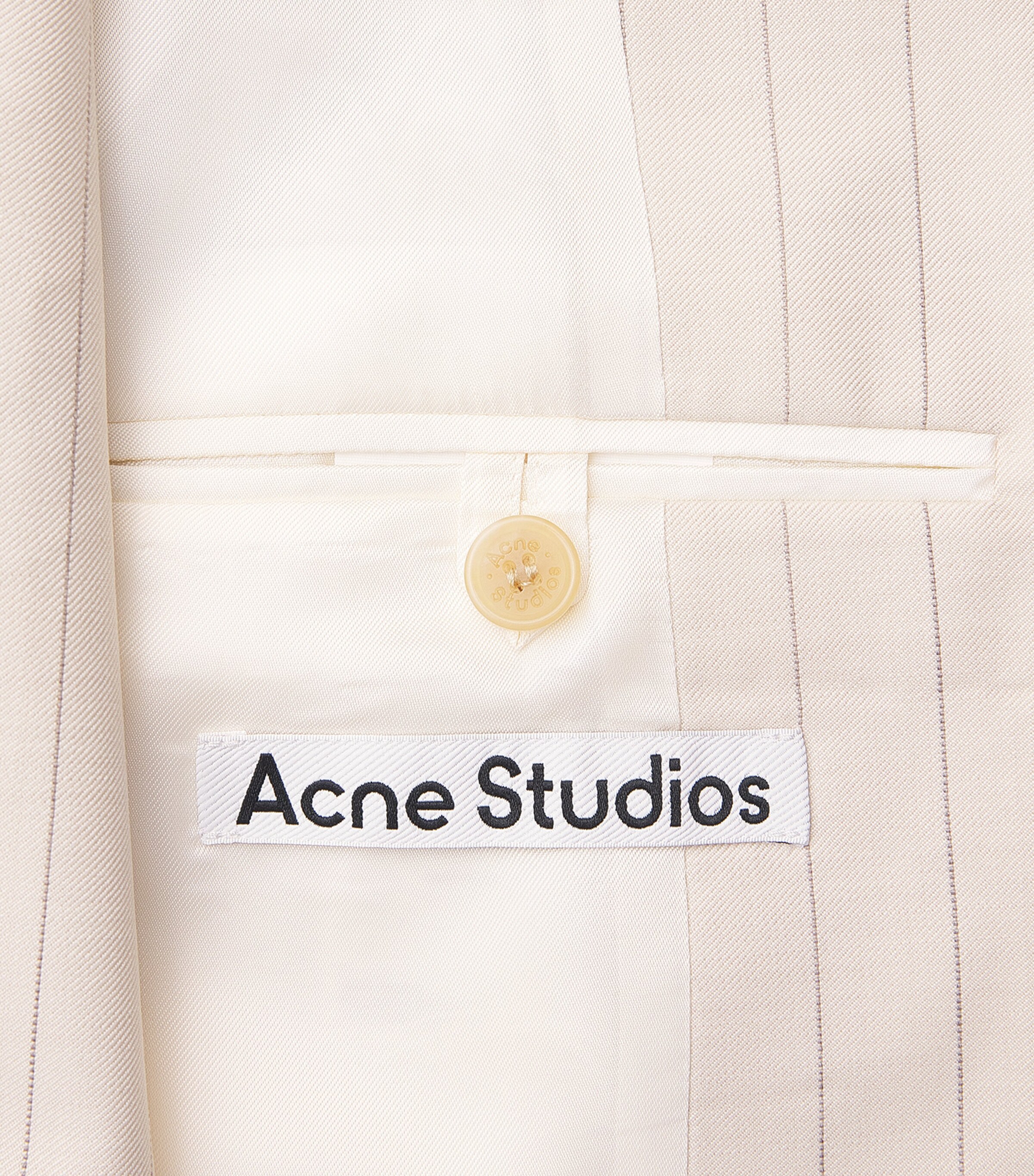 Acne Studios Womens Wool Pinstripe Scarf Blazer Cream Beige Image 7