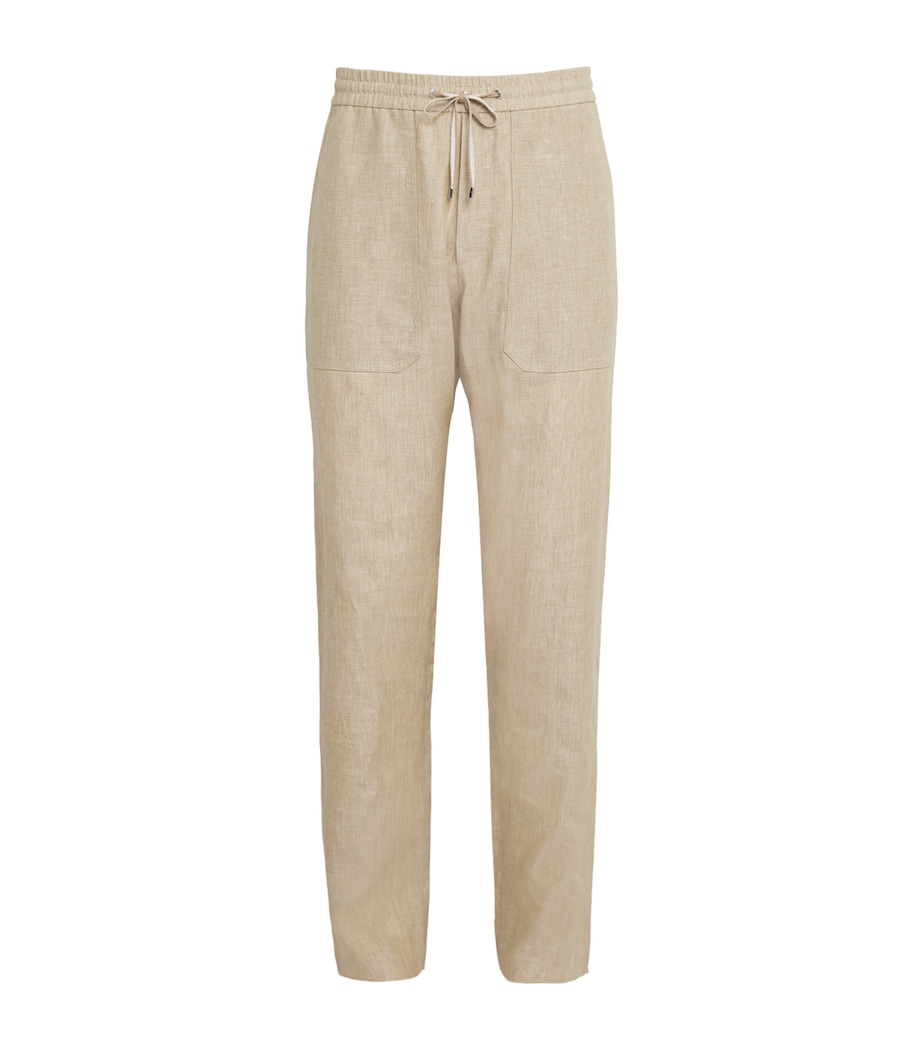 Brett Johnson Mens Linen Drawstring Trousers Sand Image 1