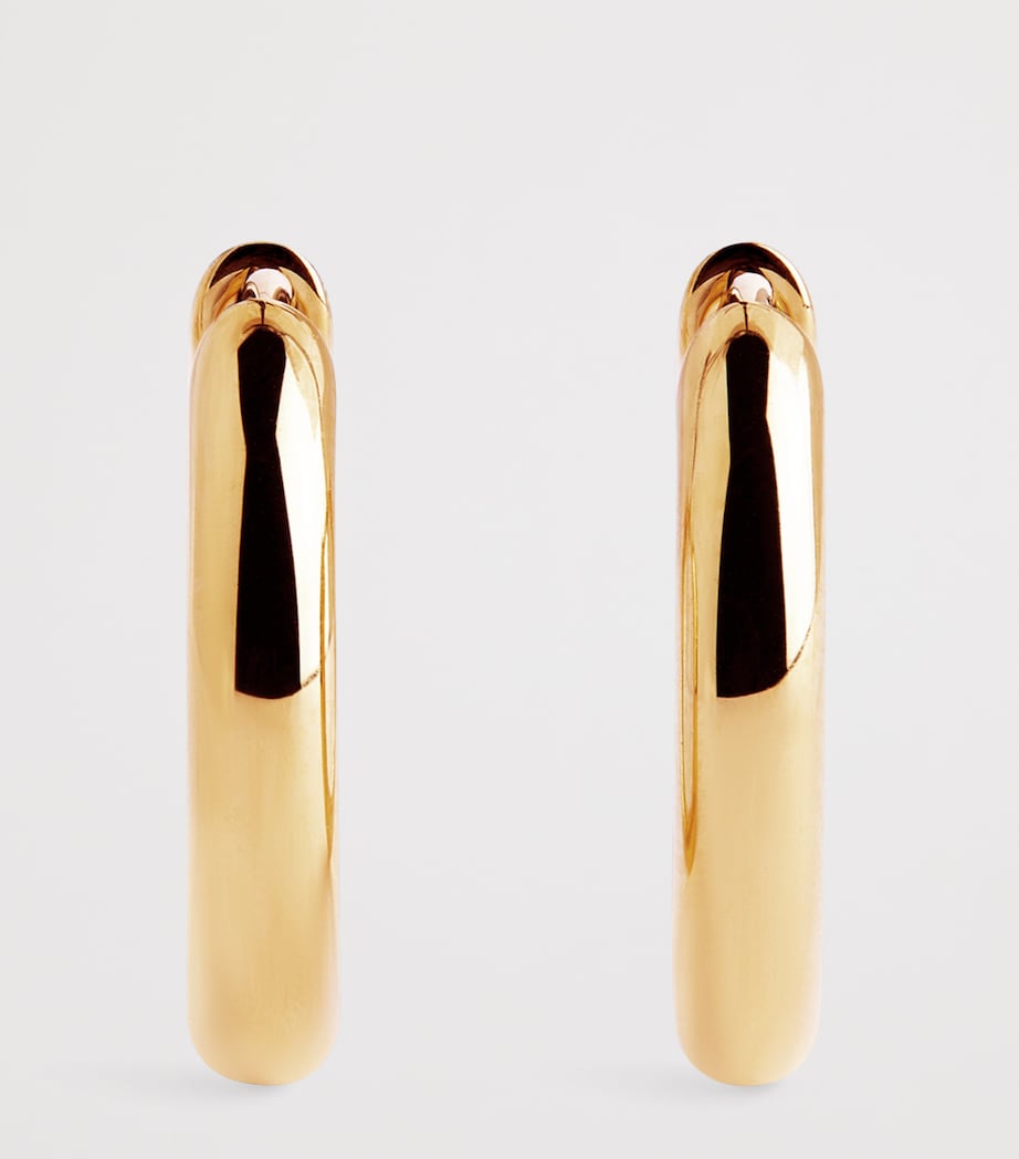 Small Gold-Plated Sterling Silver Hoop Earrings GOLD Image 3