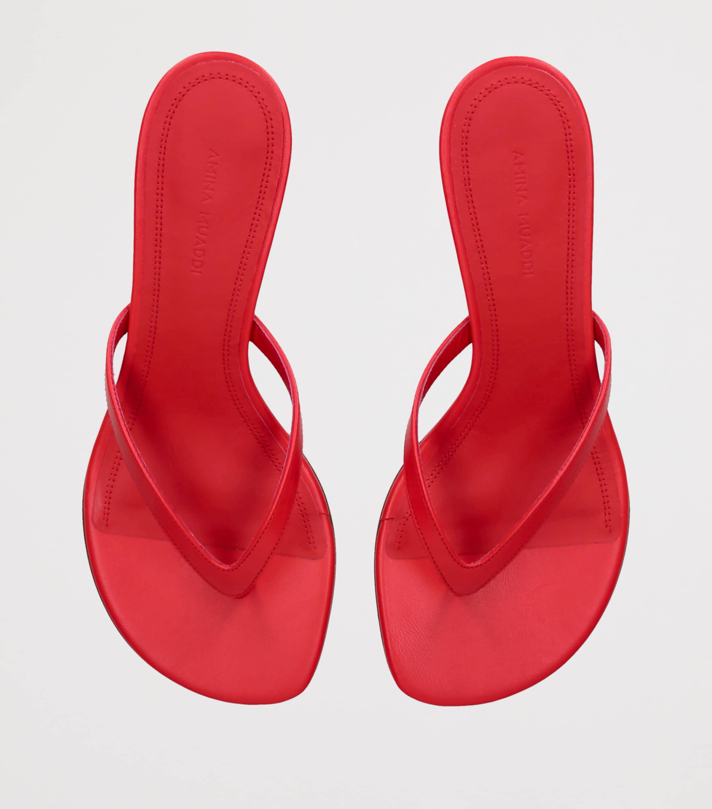 Amina Muaddi Leather Juliette Sandals 45 Red Image 4