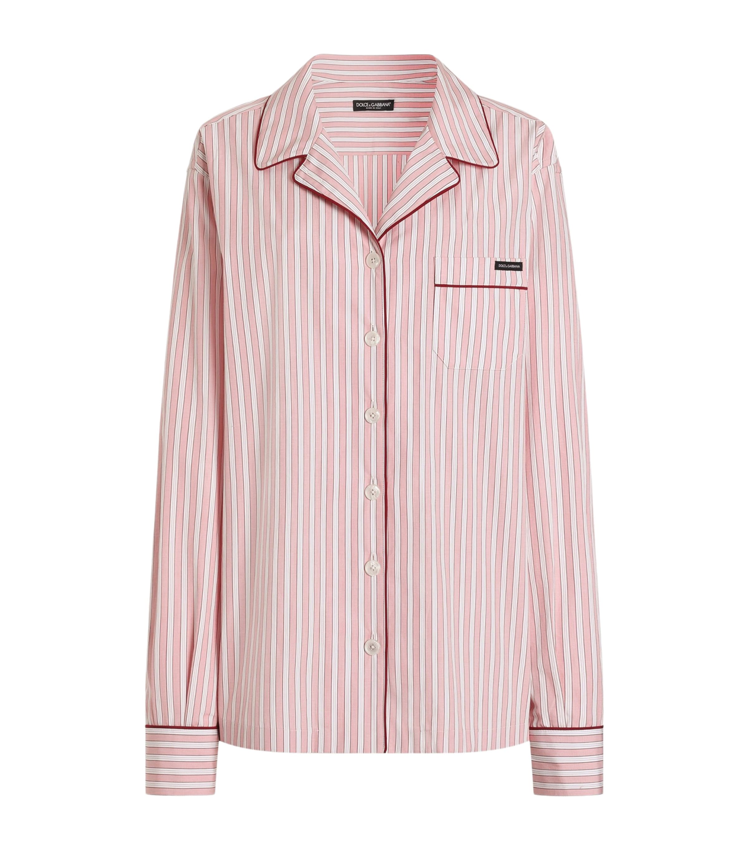 Dolce&Gabbana Womens Cotton-Silk Stripe Shirt Stri Image 1