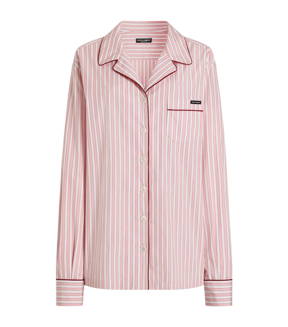 Dolce&Gabbana Womens Cotton-Silk Stripe Shirt Stri Image 1