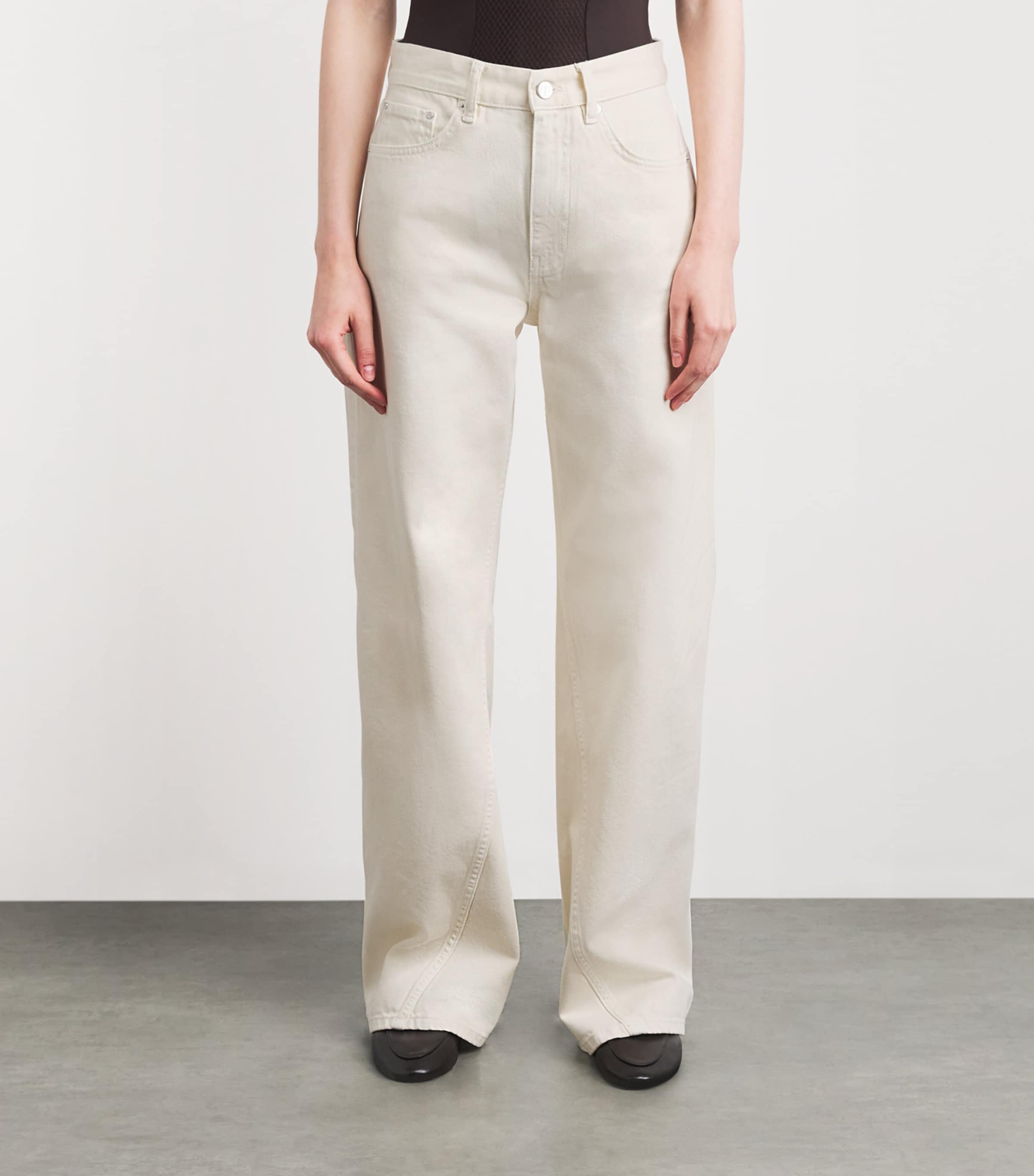 ANINE BING Womens Brie Wide-Leg Jeans Yellow Image 4
