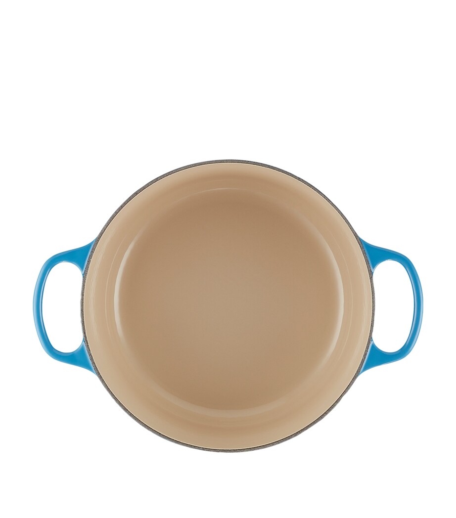 Le Creuset Cast Iron Round Casserole Dish (26cm) Azure Blue Image 4