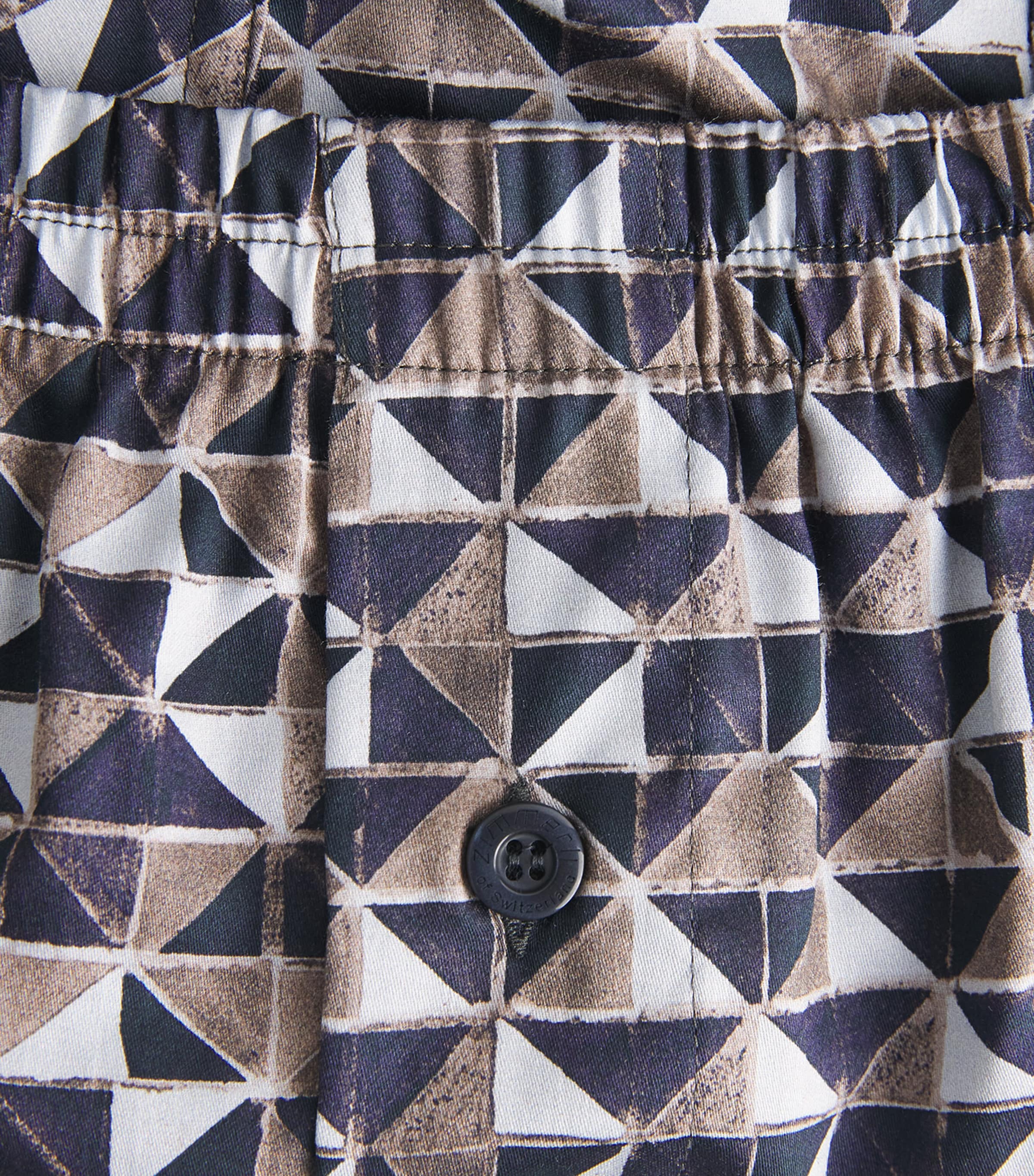 Zimmerli Mens Cotton Sateen Printed Boxer Shorts Geo Blue Image 5