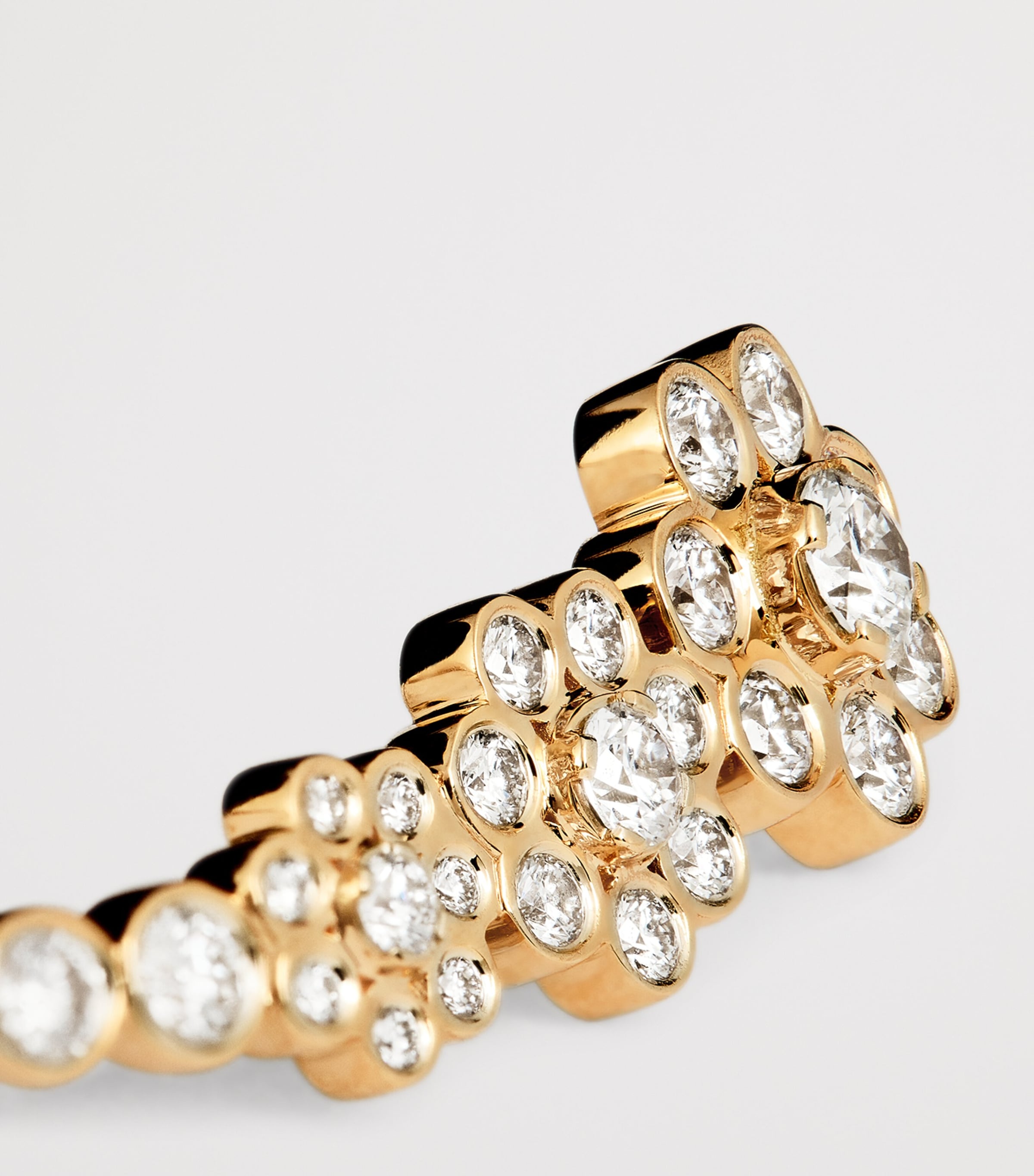 Yellow Gold and Diamond Left Croissant Fleur Single Earring YELLOW GOLD Image 5