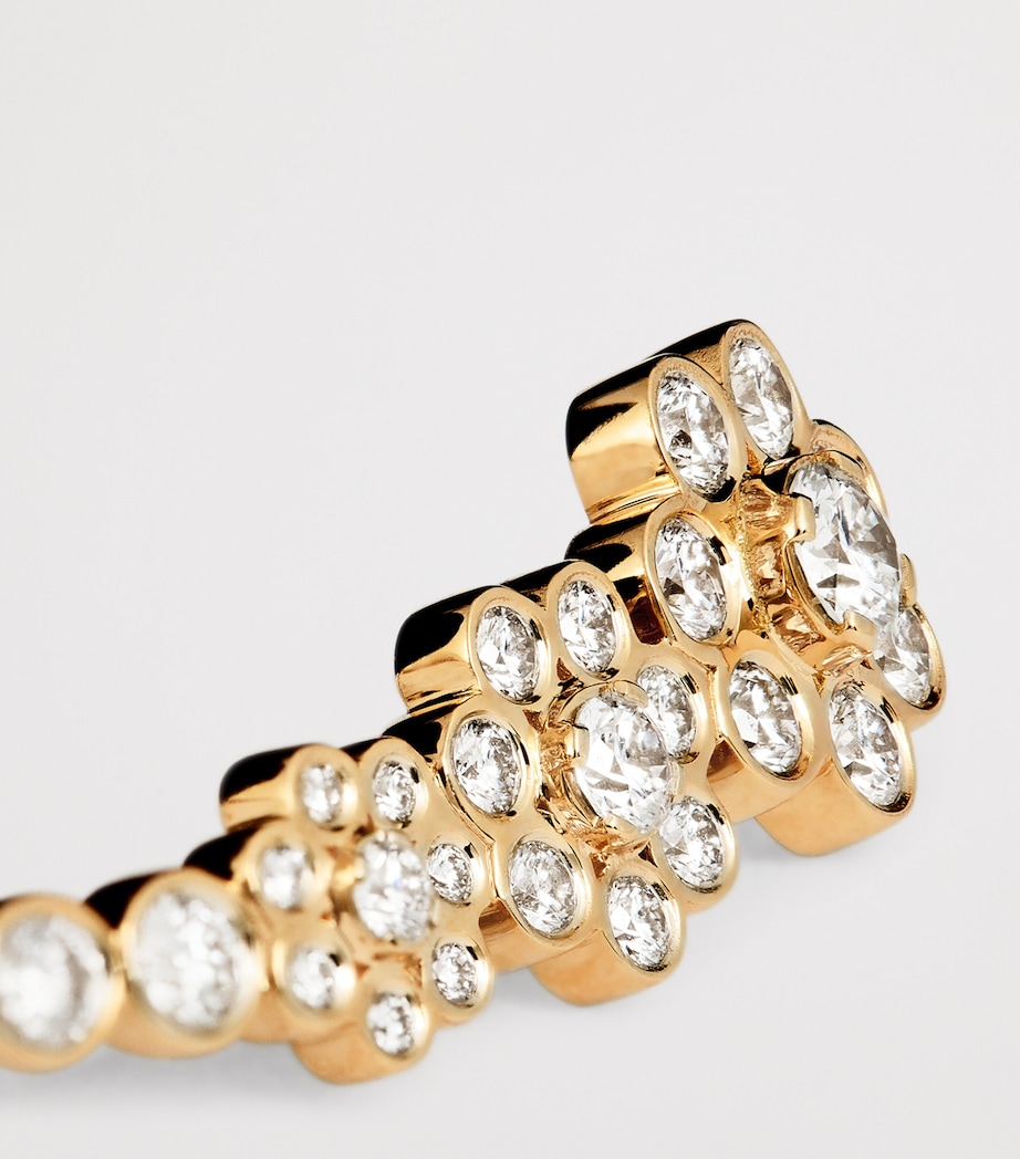 Yellow Gold and Diamond Left Croissant Fleur Single Earring YELLOW GOLD Image 5