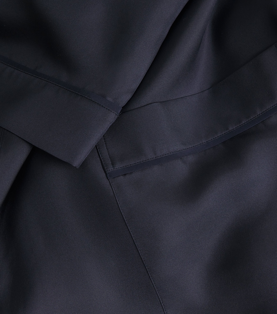 Silk Sabine Long Robe NAVY Image 5