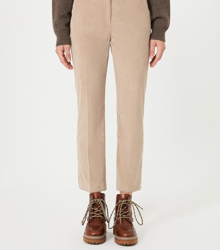 Weekend Max Mara Womens Corduroy Slim Trousers Sand Image 3