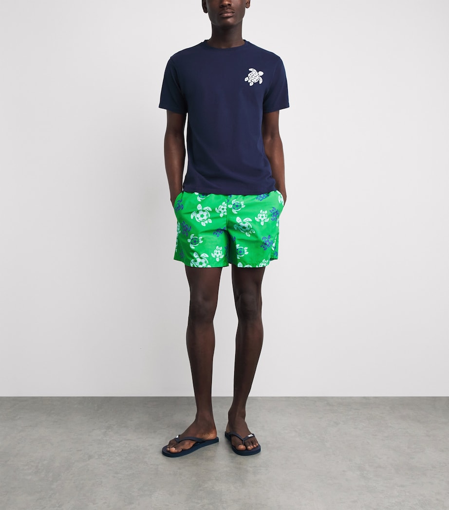Vilebrequin Mens Football Turtle Print Moorea Swim Shorts Laser Image 2