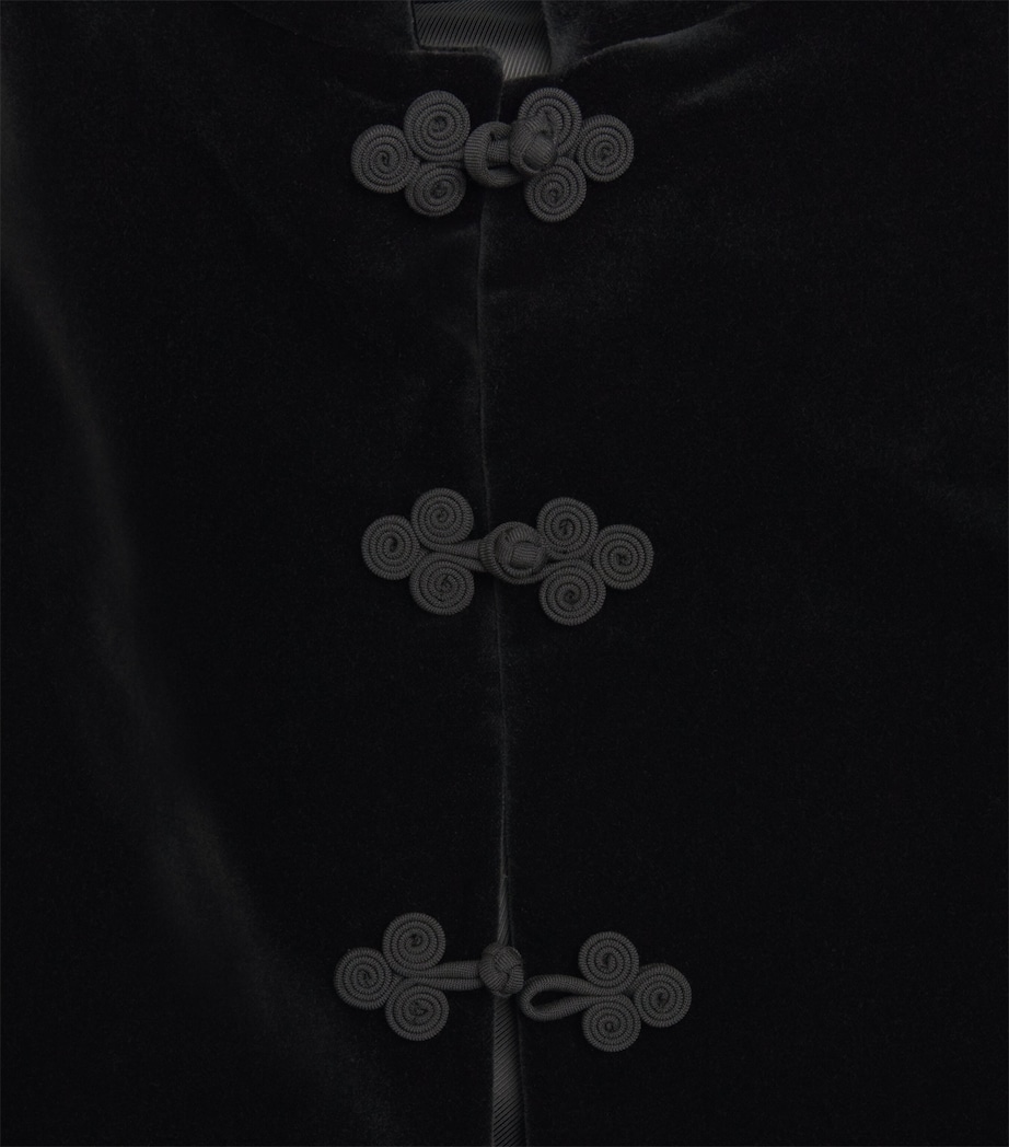 Róhe Womens Velvet Pankou-Closure Jacket Black Image 6