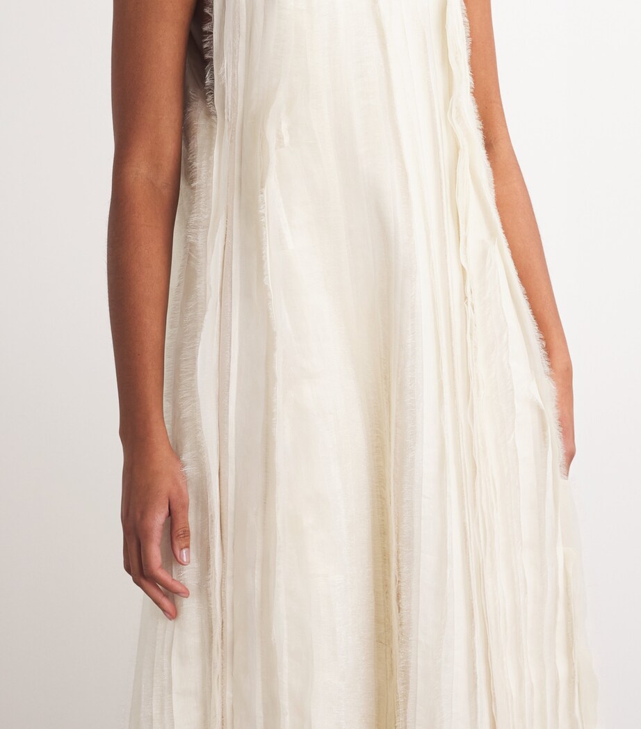 Shredded-Effect A-Line Gown WHITE Image 6