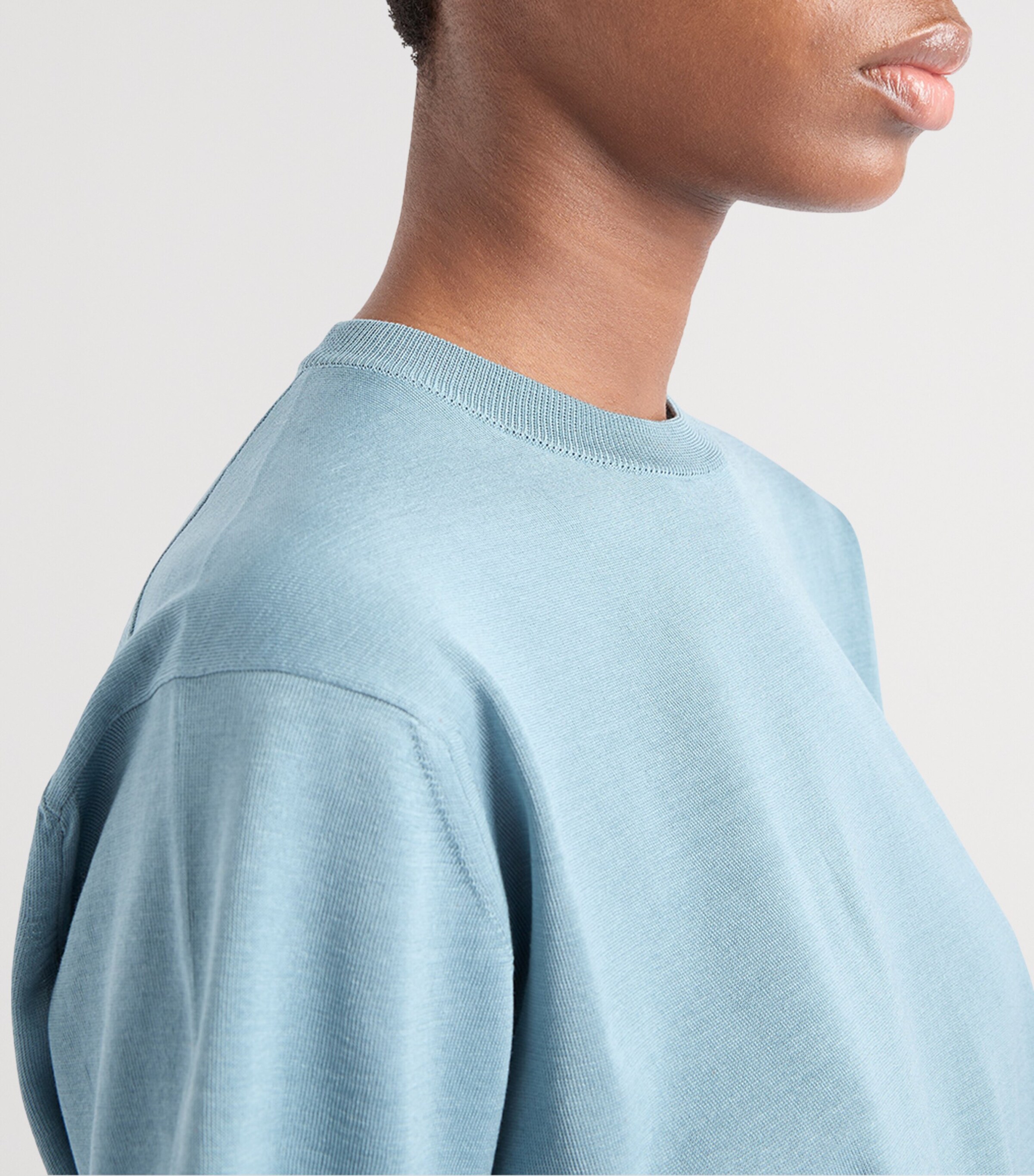 Cotton Short-Sleeve Sweater F0154 Image 3