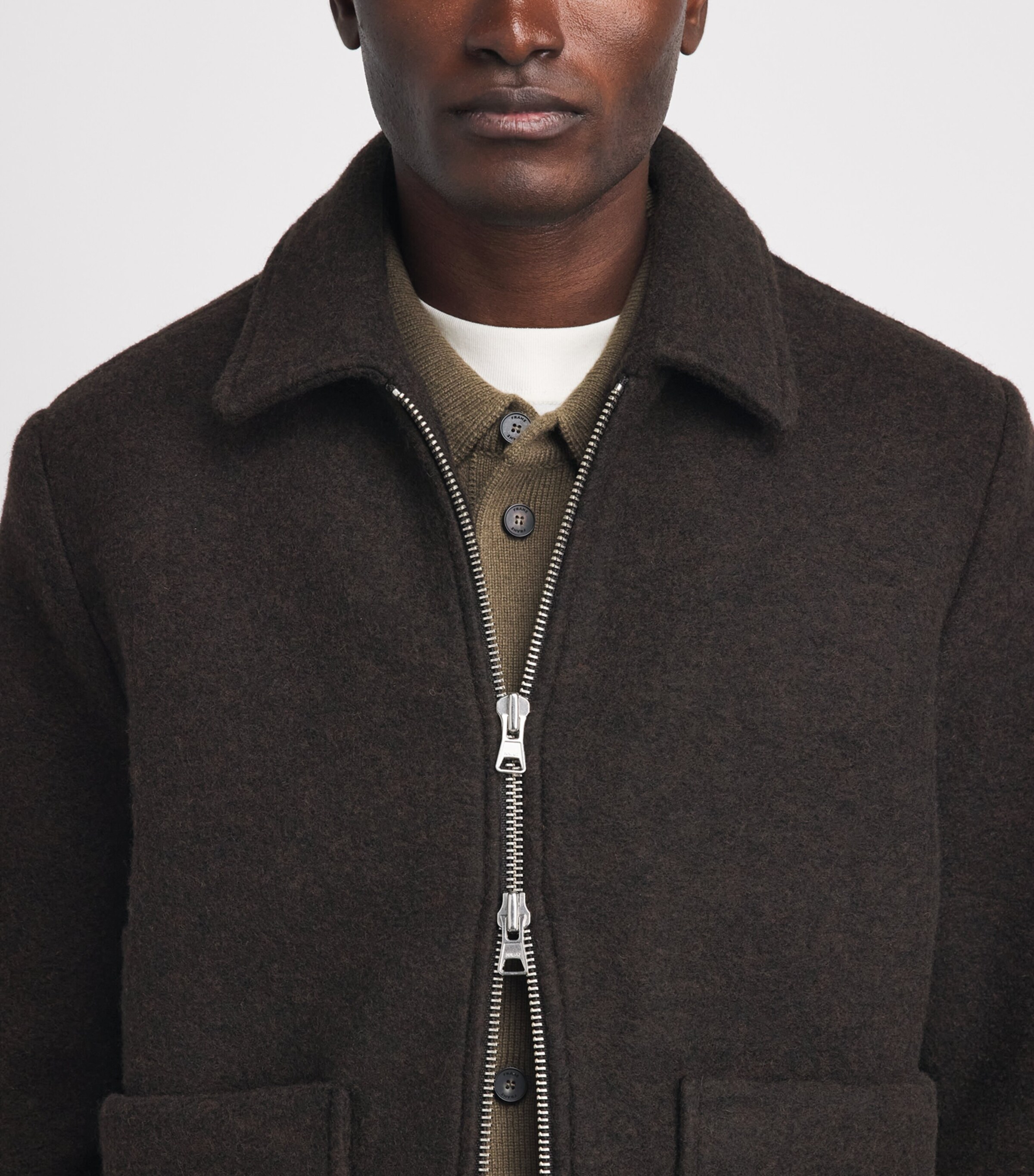 NN.07 Mens Wool-Blend Gael Overshirt Dusky Port Image 3