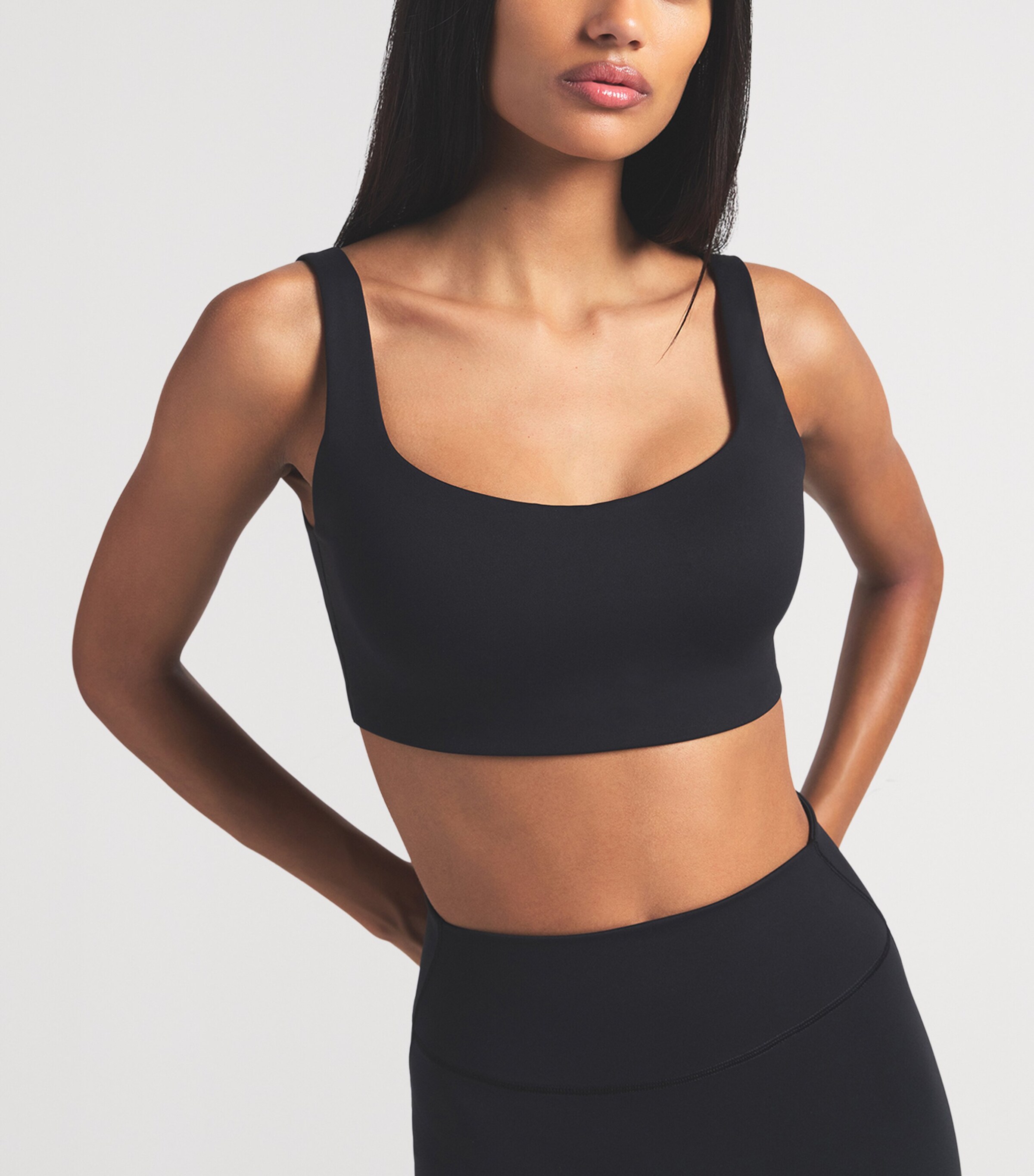 NikeSKIMS Womens NikeSKIMS Matte Sports Bra Obsidian Image 3