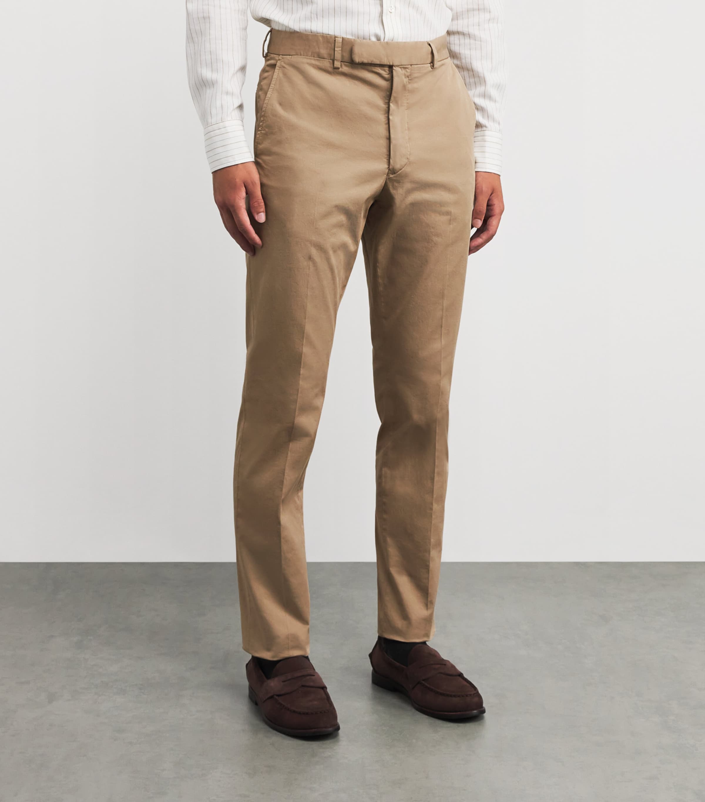 Stretch-Cotton Eaton Chinos MODERN KHAKI Image 3