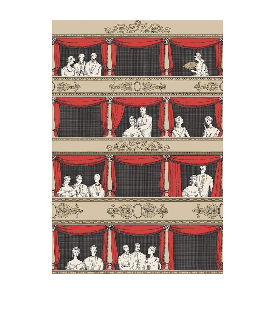 x Fornasetti Teatro Wallpaper Roll LINEN & ROUGE Image 1