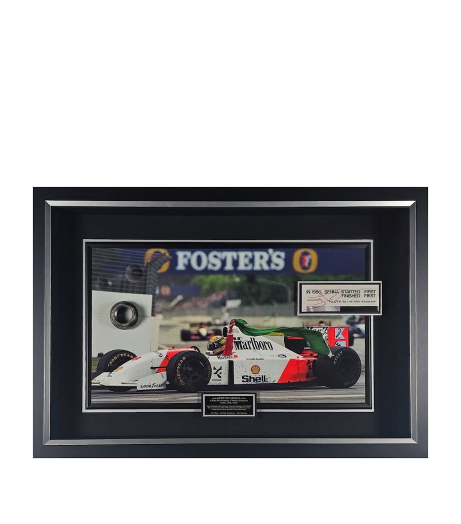 Ayrton Senna Race-Used 1993 Australian Grand Prix Wheelnut Framed Display MULTI Image 1