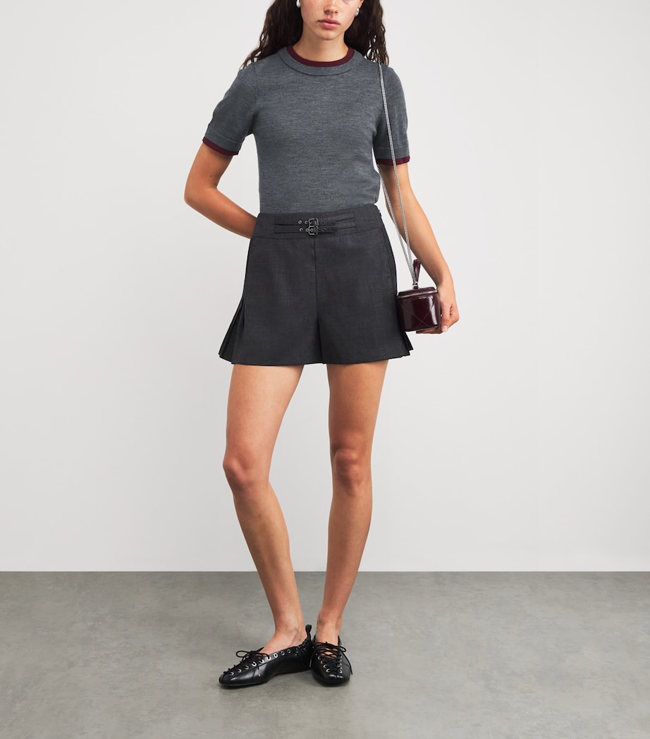 Wool Short-Sleeve Sweater GREY Image 2