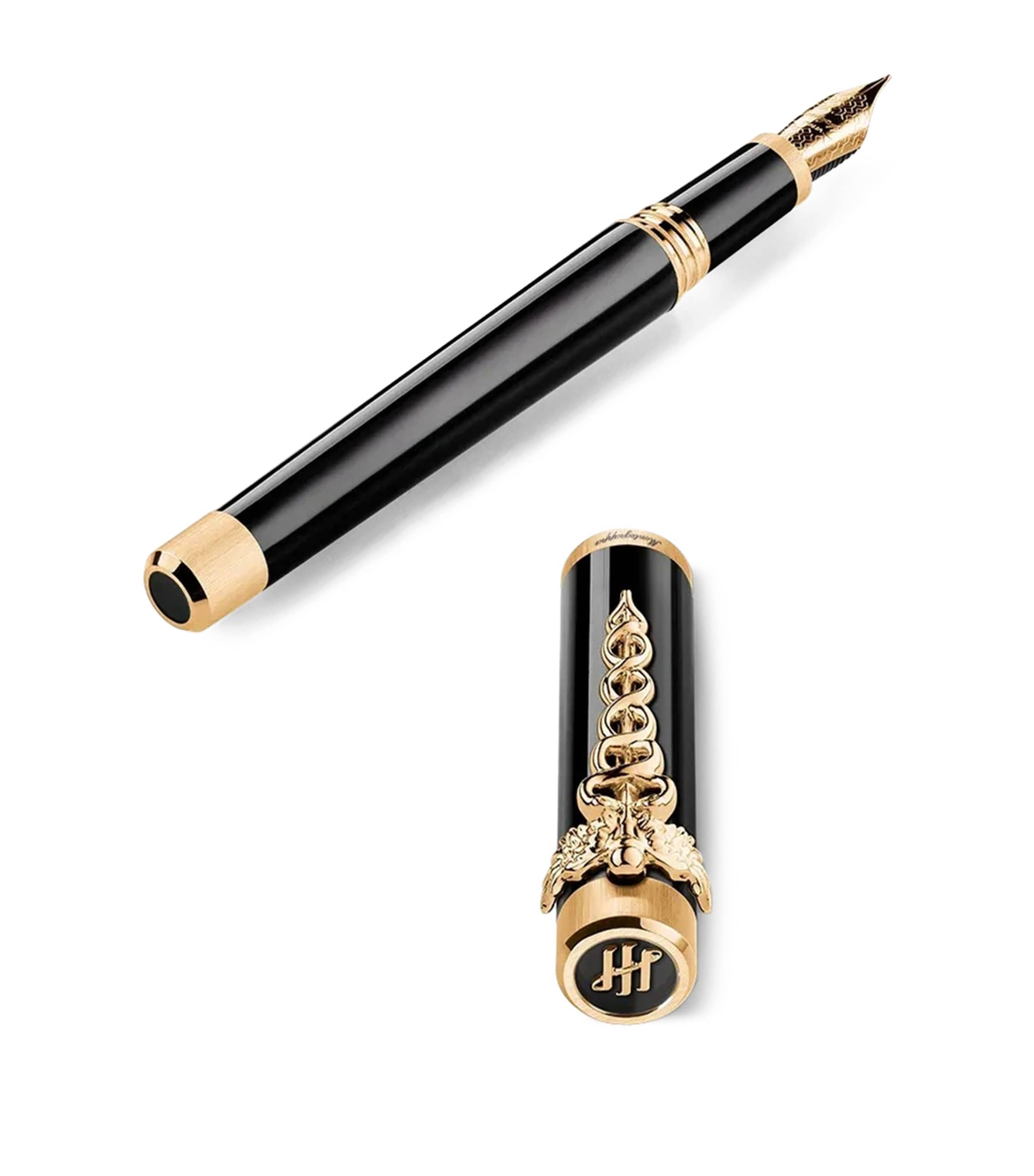 Montegrappa Zero Caduceus Fountain Pen Black/yellow Gold Image 4