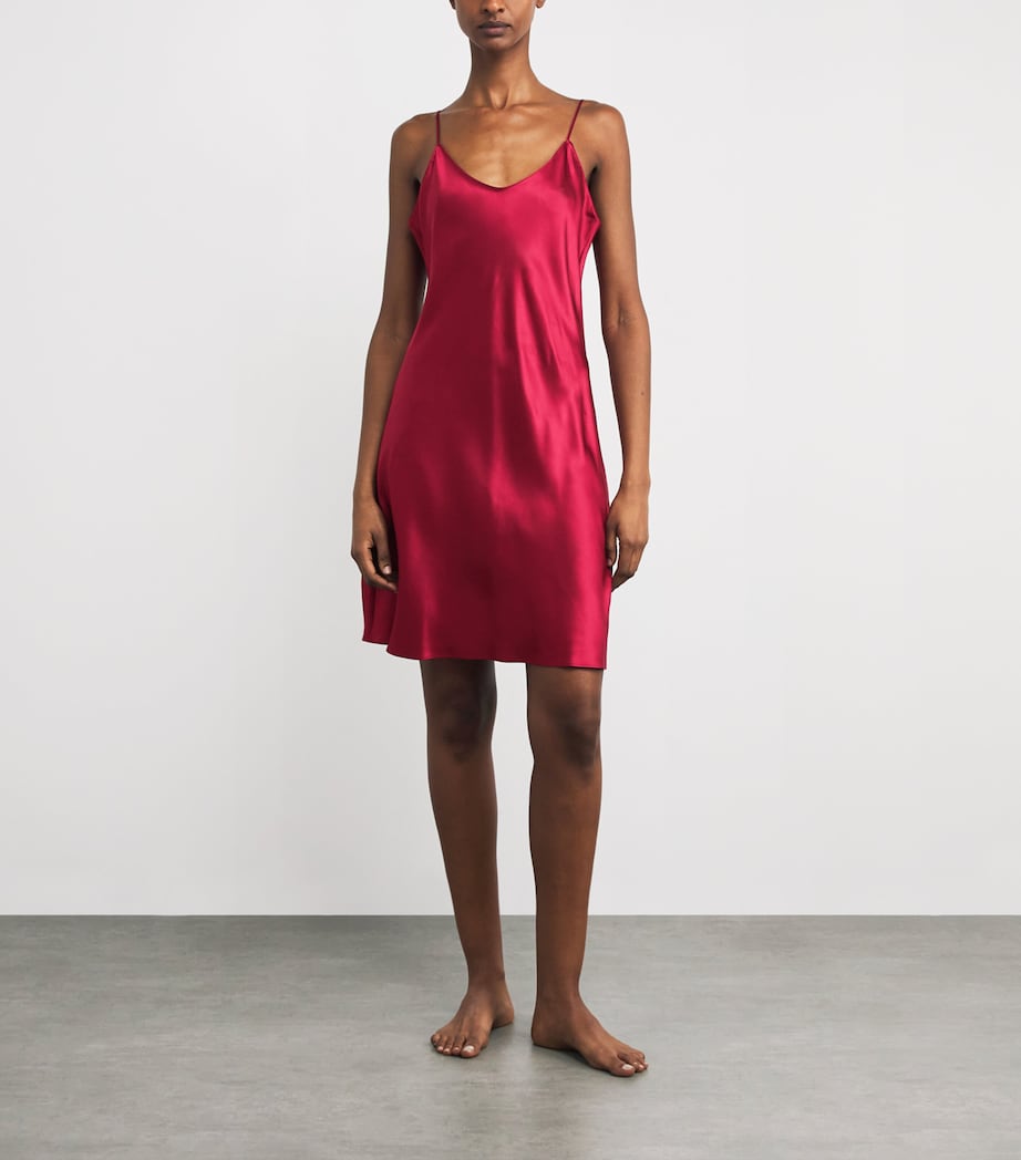 Silk Venus Slip Nightdress RUSSET Image 2