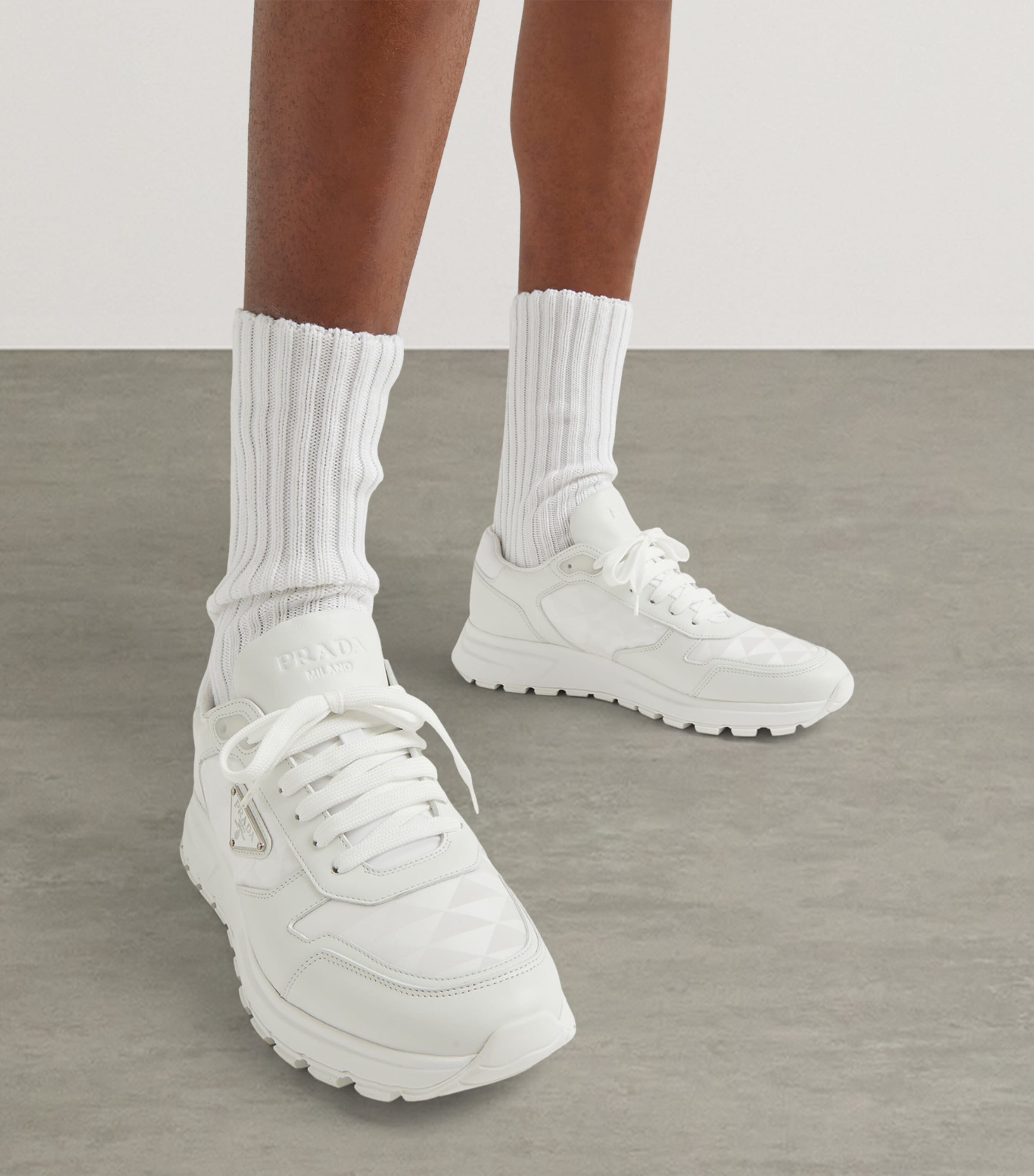 Prax 01 Re-Nylon and Leather Sneakers F0009 Image 3