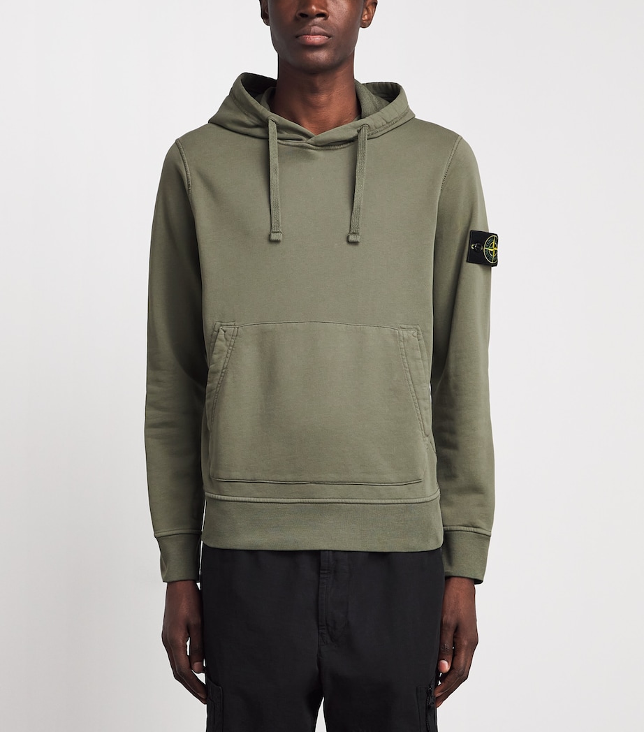 Stone Island Mens Organic Cotton Fleece Hoodie Image 4