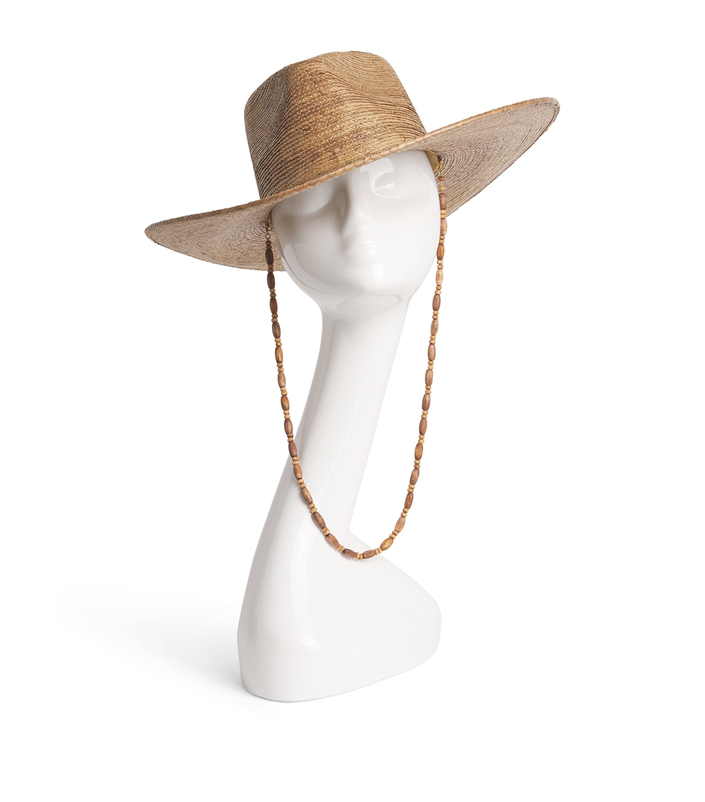 Lack Of Color Wood-strap Cowboy Hat In Neutral