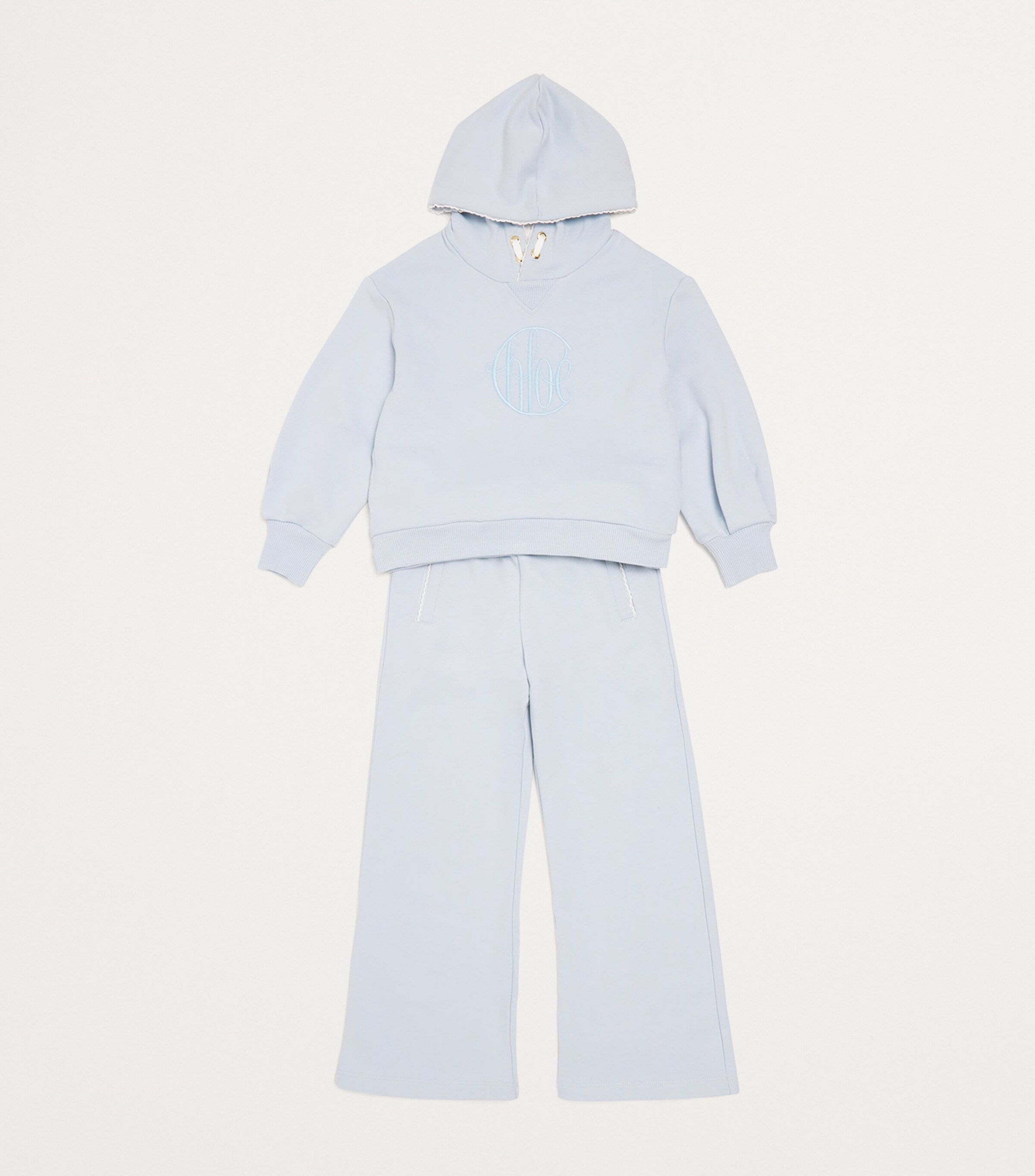 Cotton Embroidered Sweatpants (4-12 Years) 796 PALE BLUE Image 3