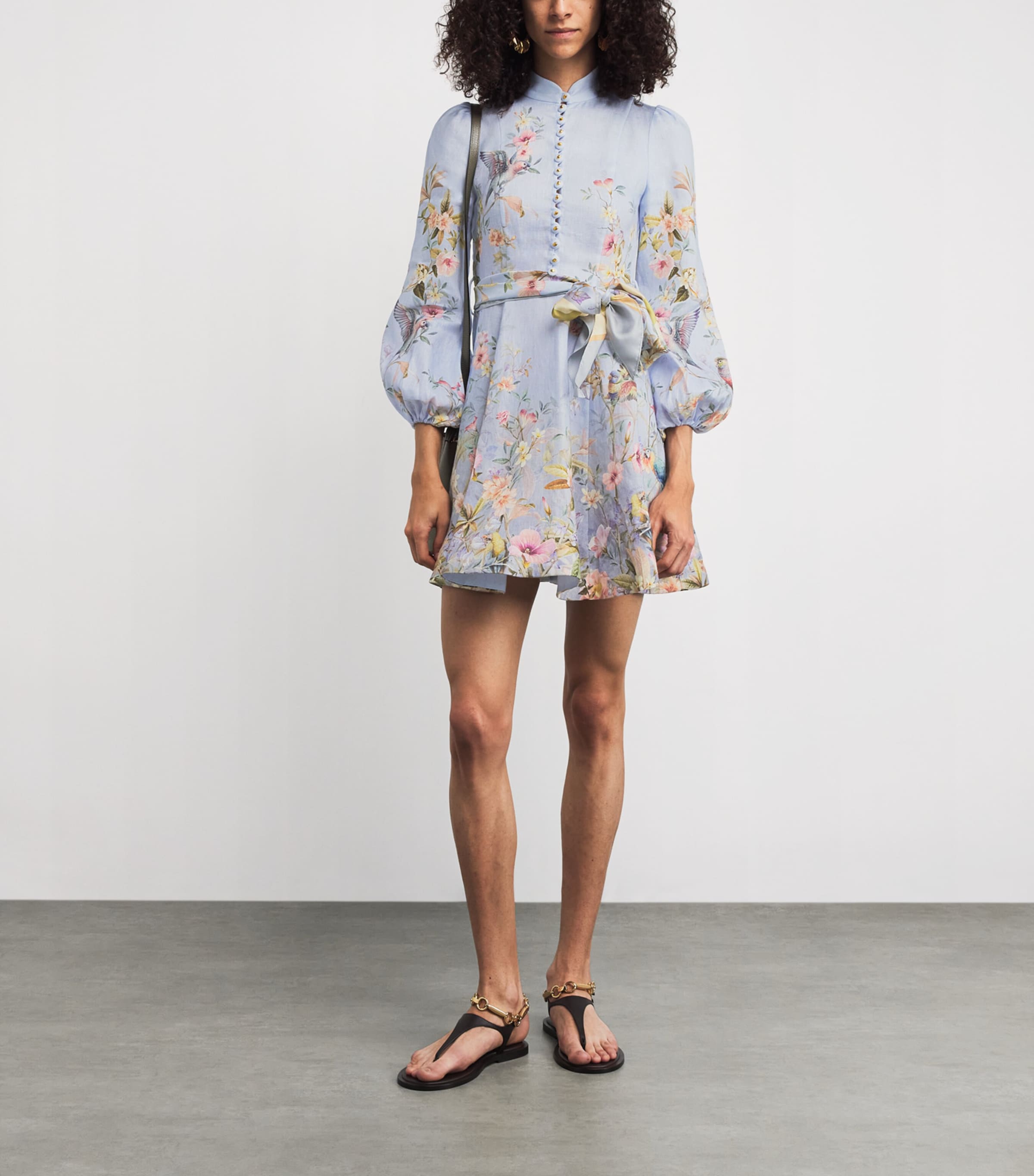 Linen Rebellion Floral Mini Dress BLAV BLUE AVIARY Image 2