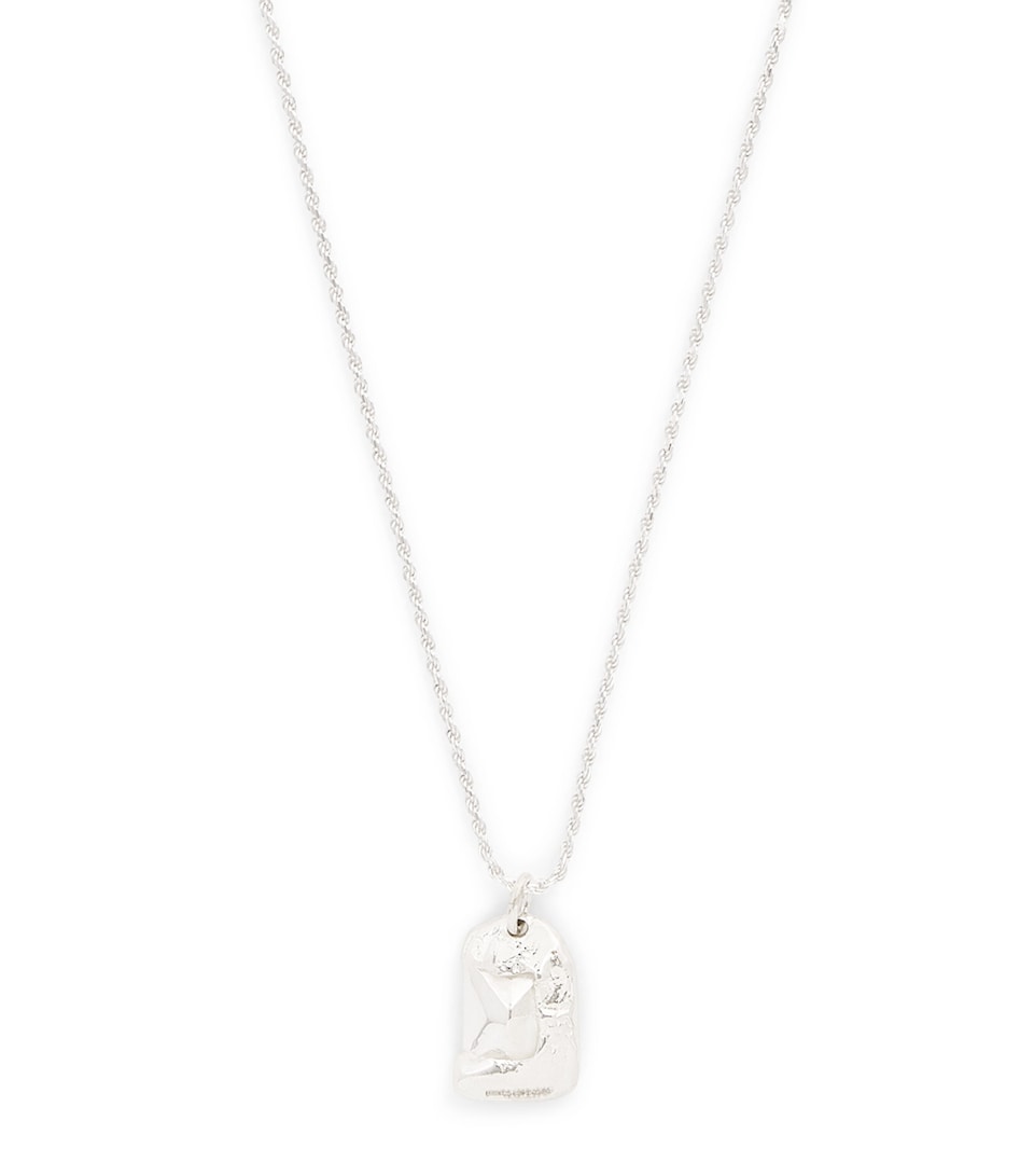 Sterling Silver Impressions Rose Pendant Necklace
