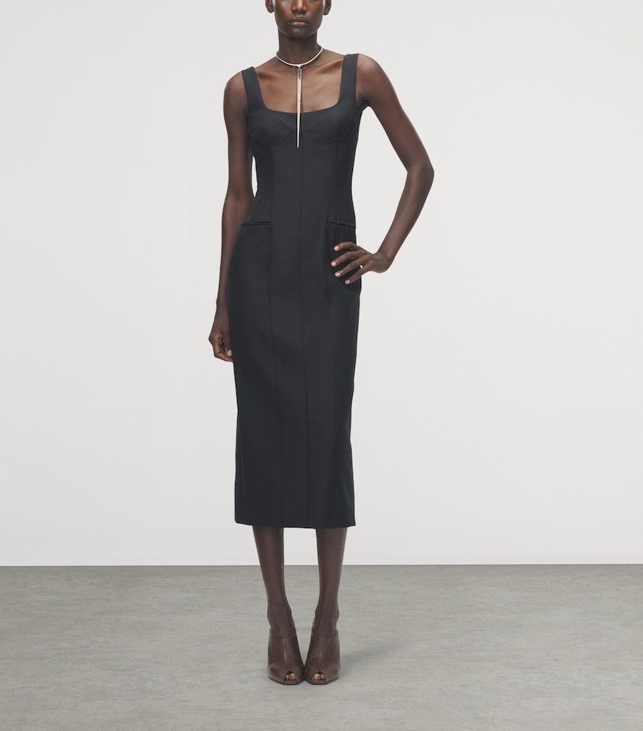 McQueen Womens Wool-Mohair Midi Dress Image 2