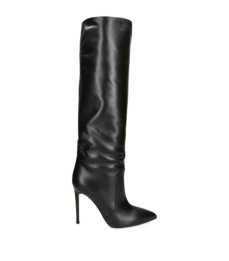 Leather Stiletto Knee-High Boots 105 BLACK Image 1