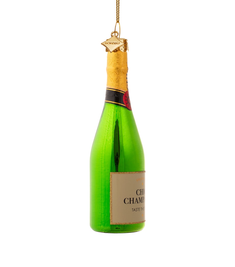 Harrods Champagne Bottle Tree Decoration Green Image 2