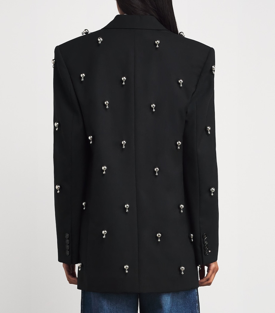 Wool Embellished Blazer 1000 BLACK Image 4