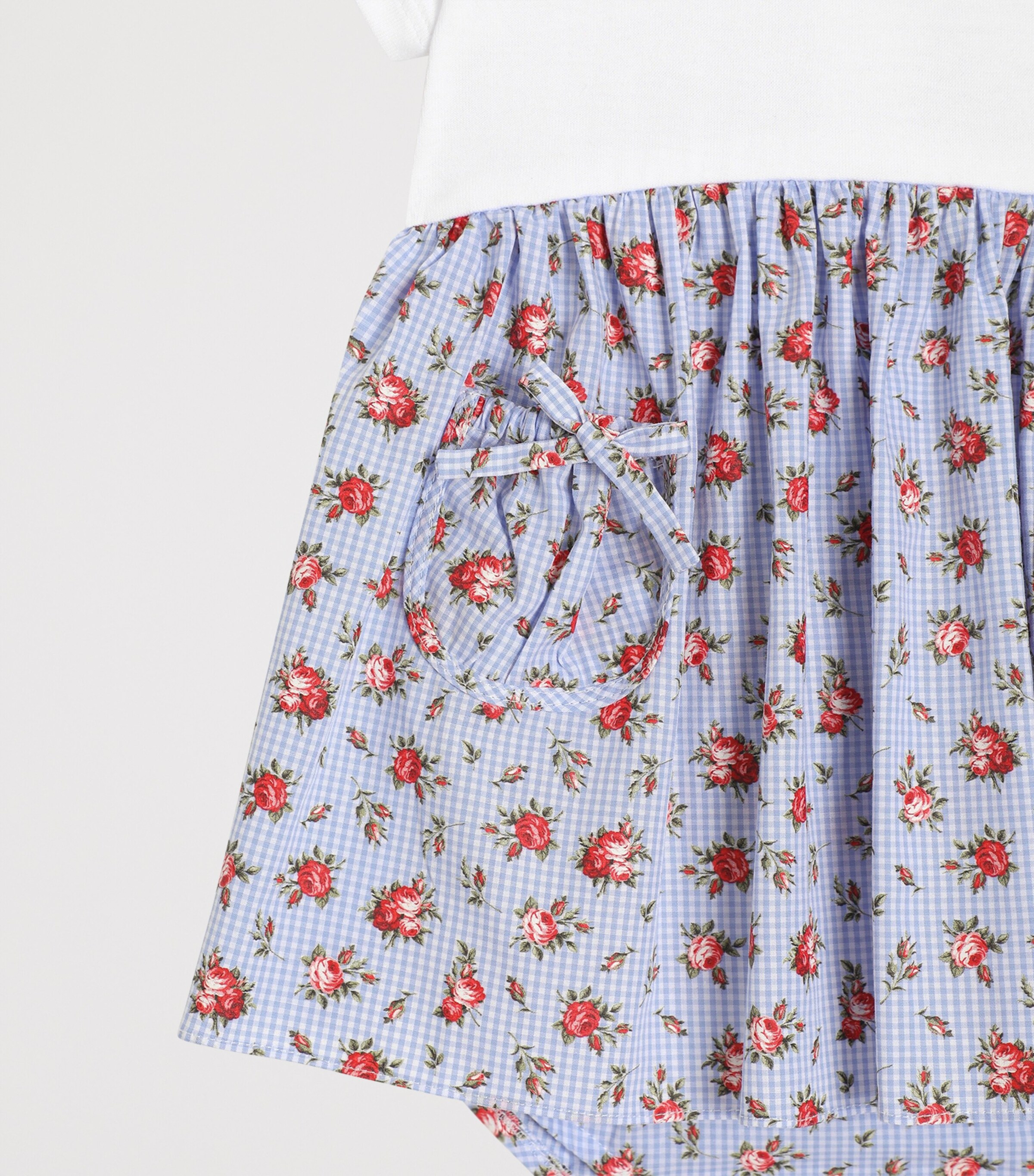 Dolce&Gabbana Kids Cotton Check Floral Dress and Bloomers (3-30 Months) Combined Colour Image 4