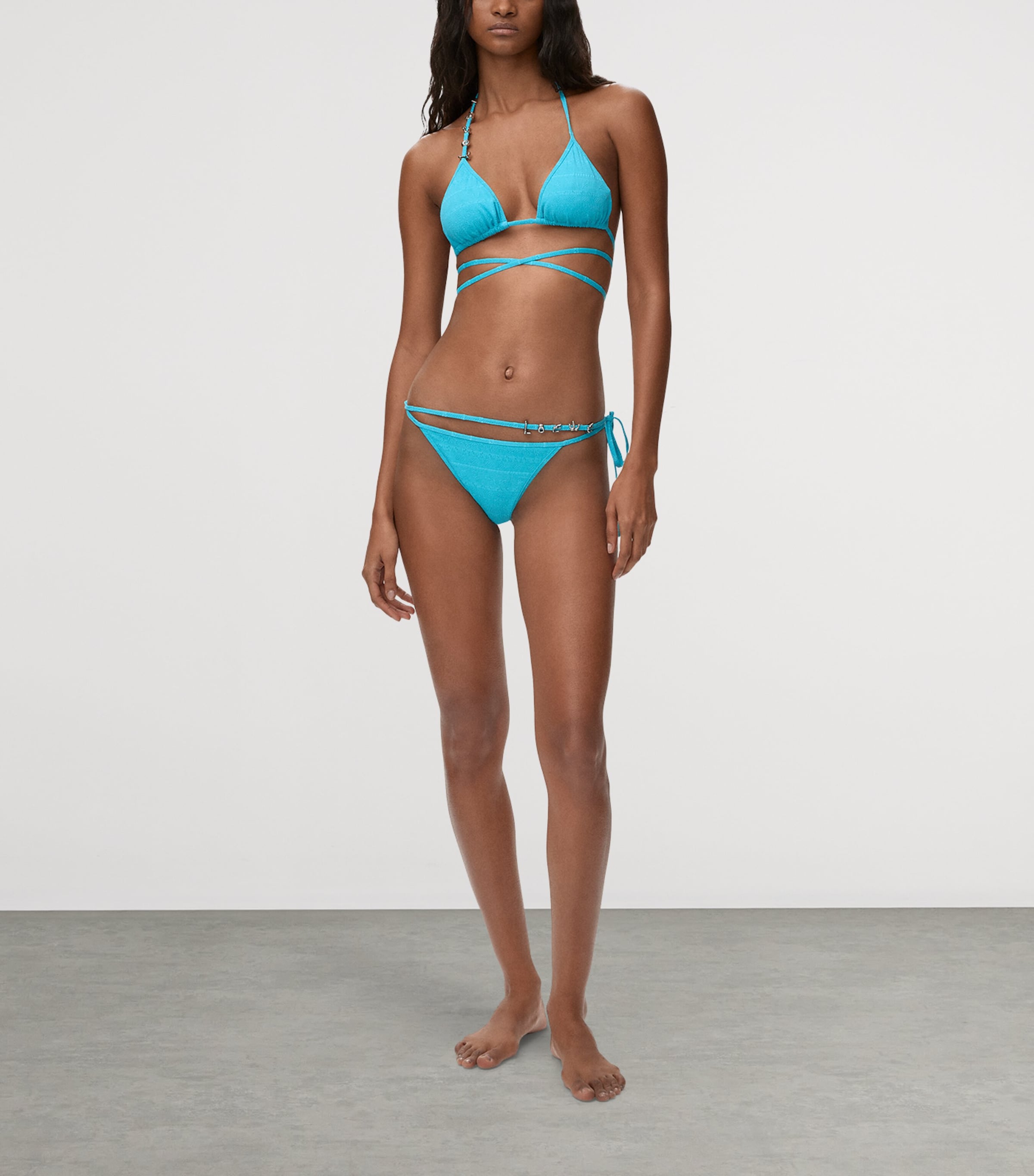 LOEWE Womens x Paula’s Ibiza Logo Bikini Top Turquoise Image 5