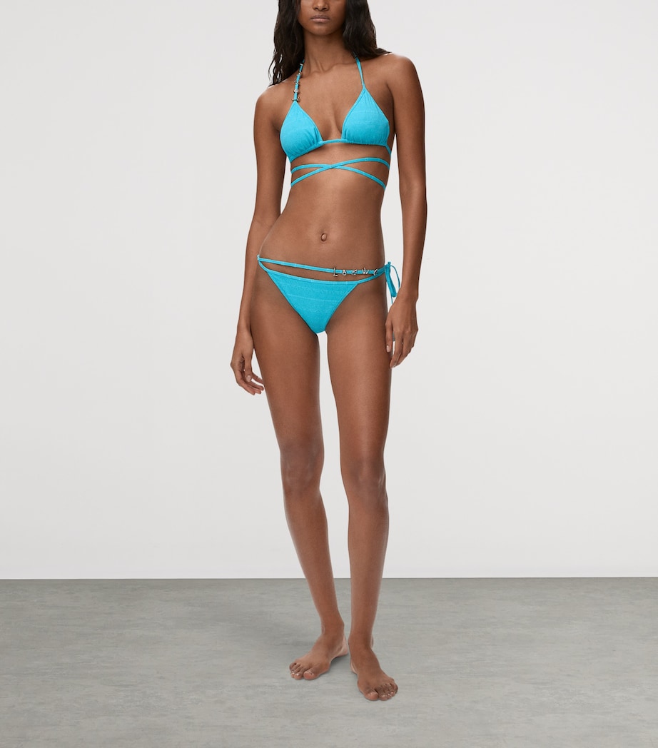 LOEWE Womens x Paula’s Ibiza Logo Bikini Top Turquoise Image 5