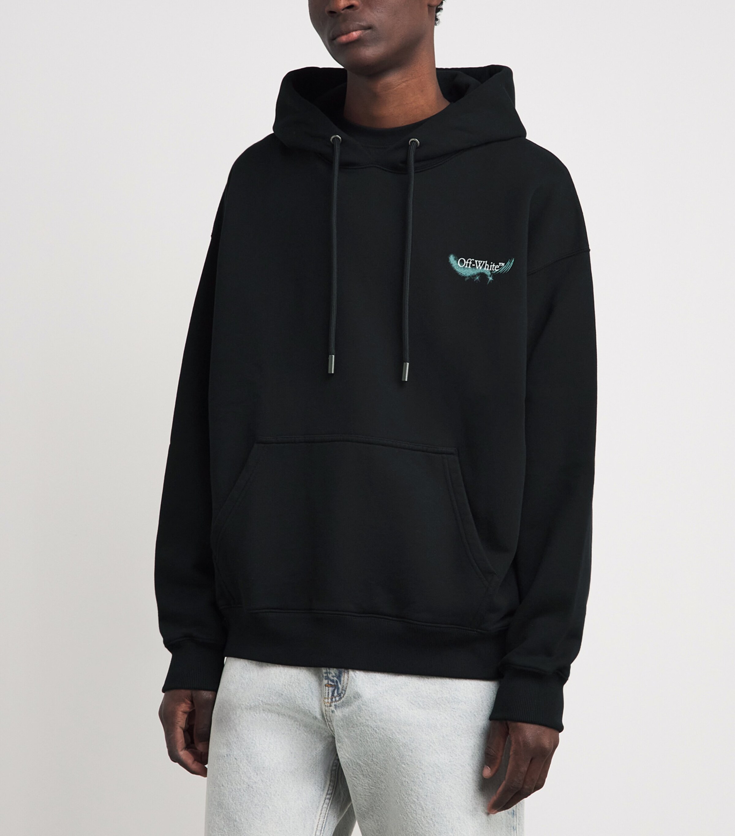 Off-White Mens Cotton Moon Arrows Hoodie Black Image 4