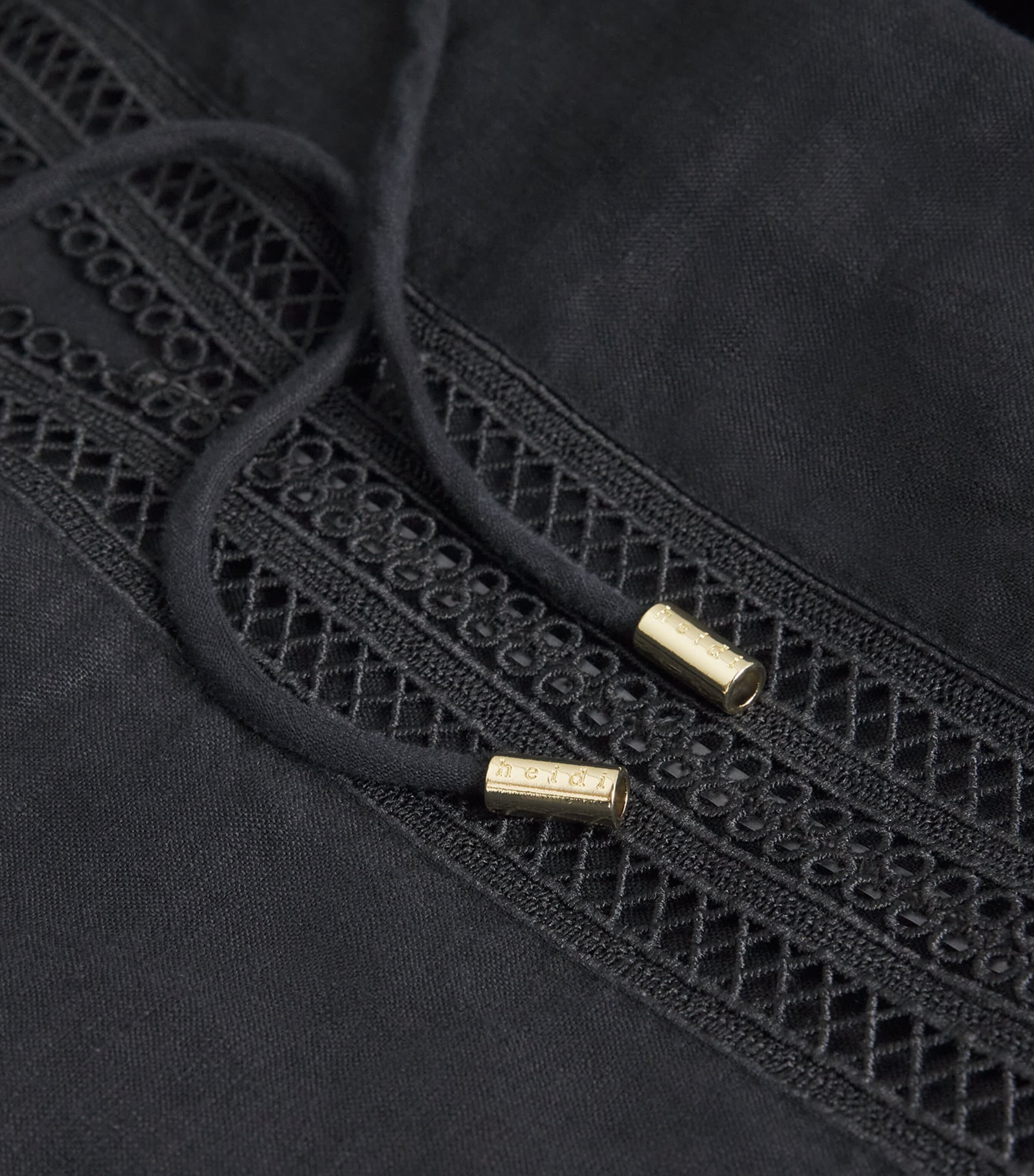 Linen Meteora Mini Kaftan BLK-BLK/LINEN Image 6