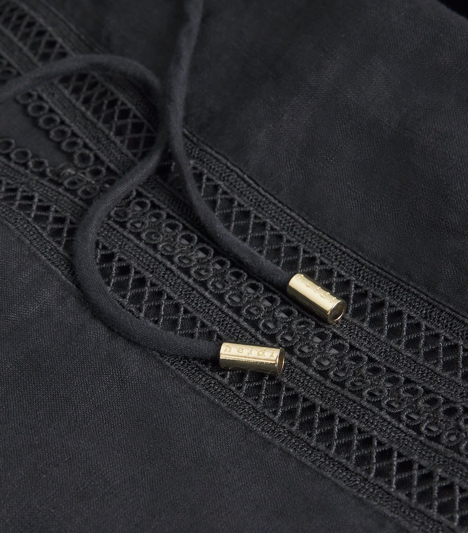 Linen Meteora Mini Kaftan BLK-BLK/LINEN Image 6