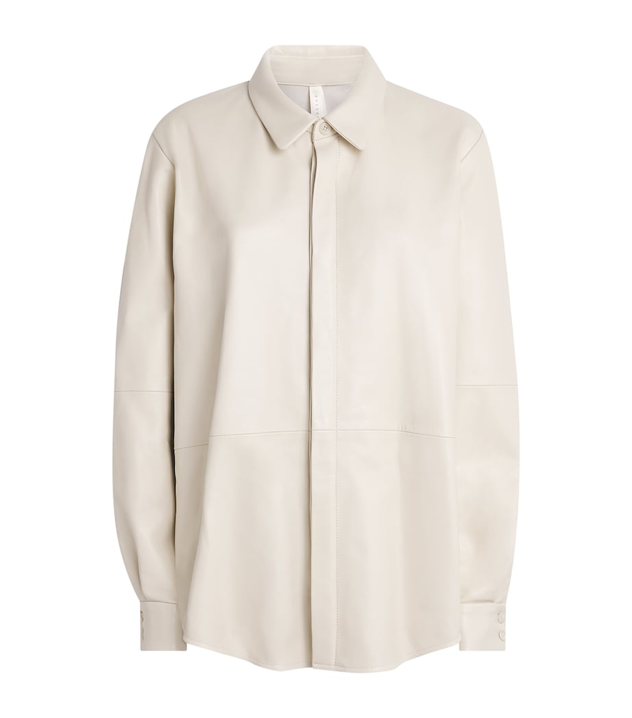 Lauren Manoogian Womens Nappa Leather Shirt Ecru Image 1
