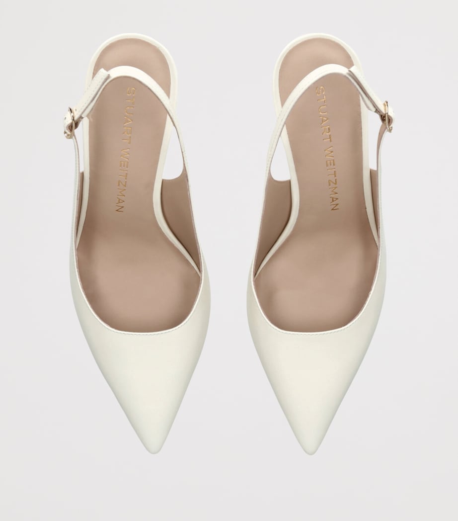 Leather Power Slingback Pumps 75 CREAM Image 4