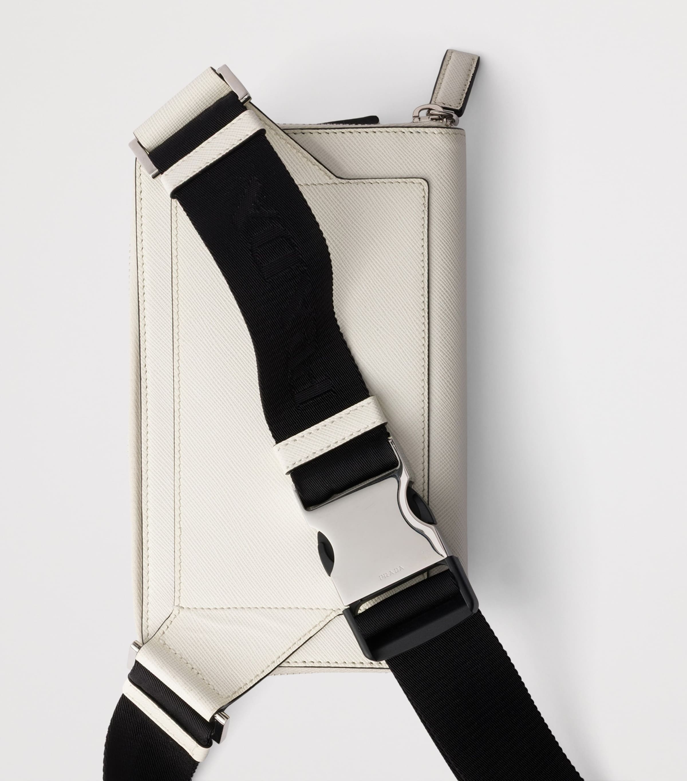 Prada Saffiano Leather Belt Bag White Image 4