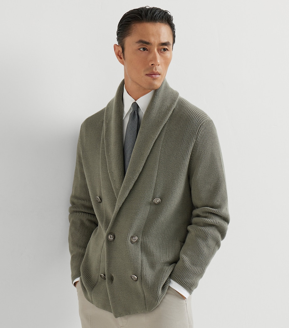 Brunello Cucinelli Mens Cotton Double-Breasted Cardigan Image 4