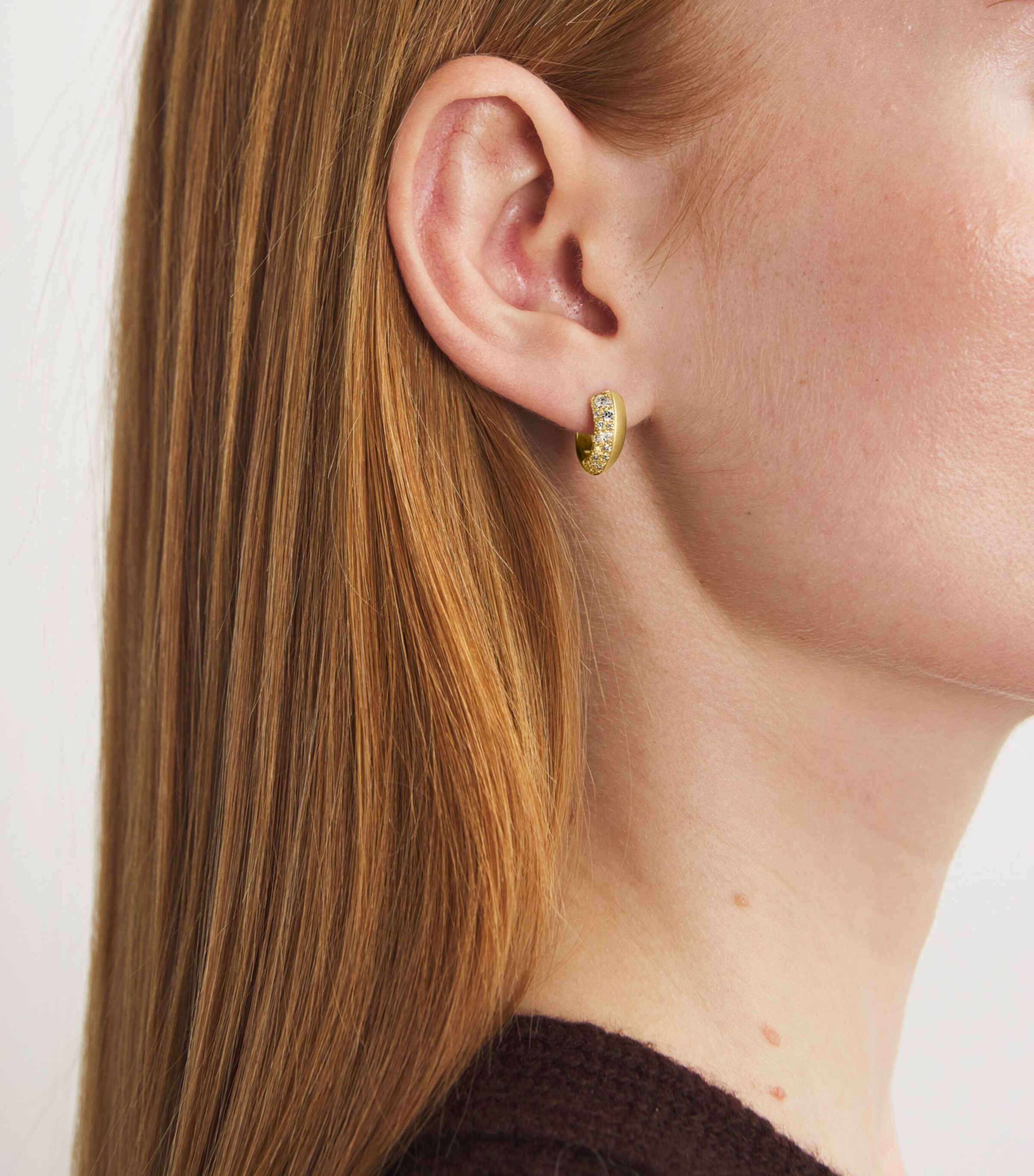 Yellow Gold and Diamond Alchemy Frankie Huggie Earrings YELLOW GOLD Image 4