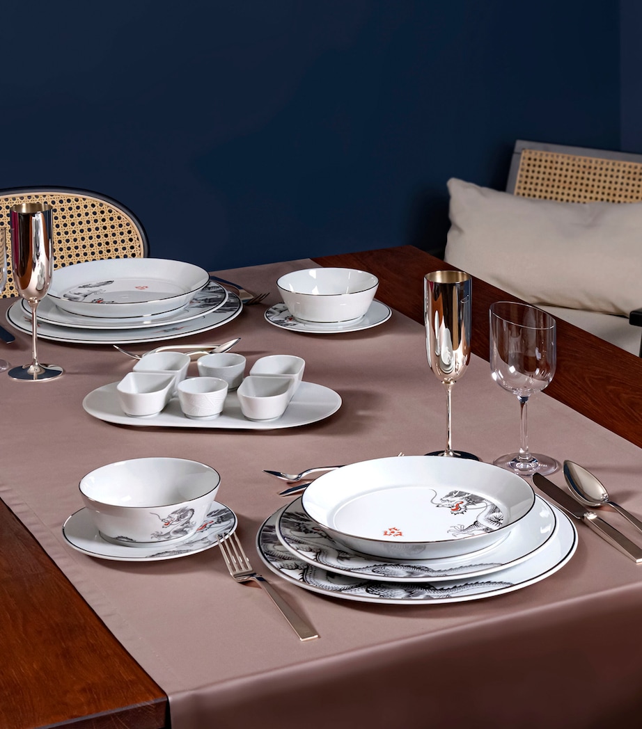 Porcelain-Platinum Lucky Dragon Side Plate (18cm) PLATINUM Image 2