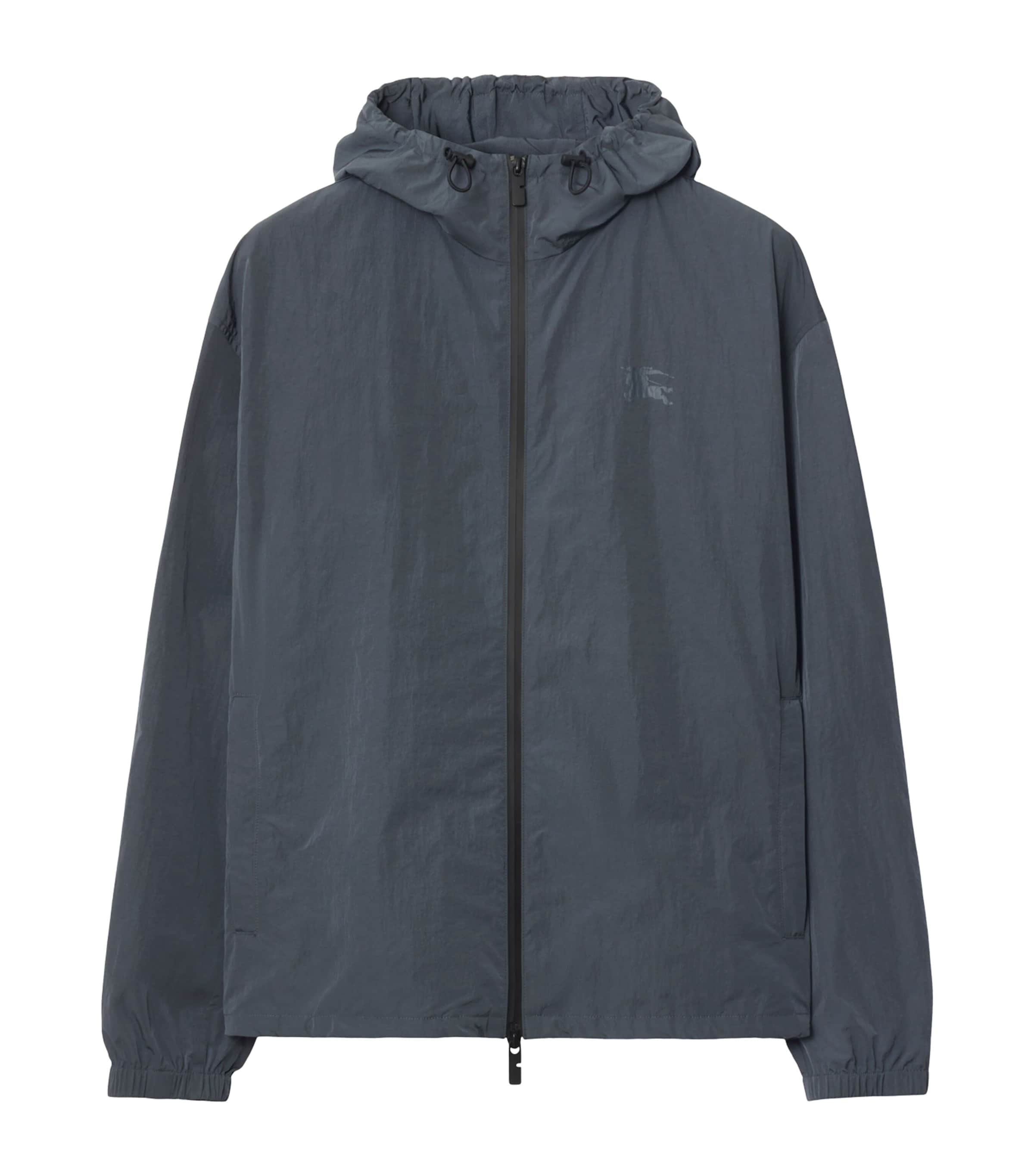 Burberry Ekd Badge Hooded Jacket In Gray
