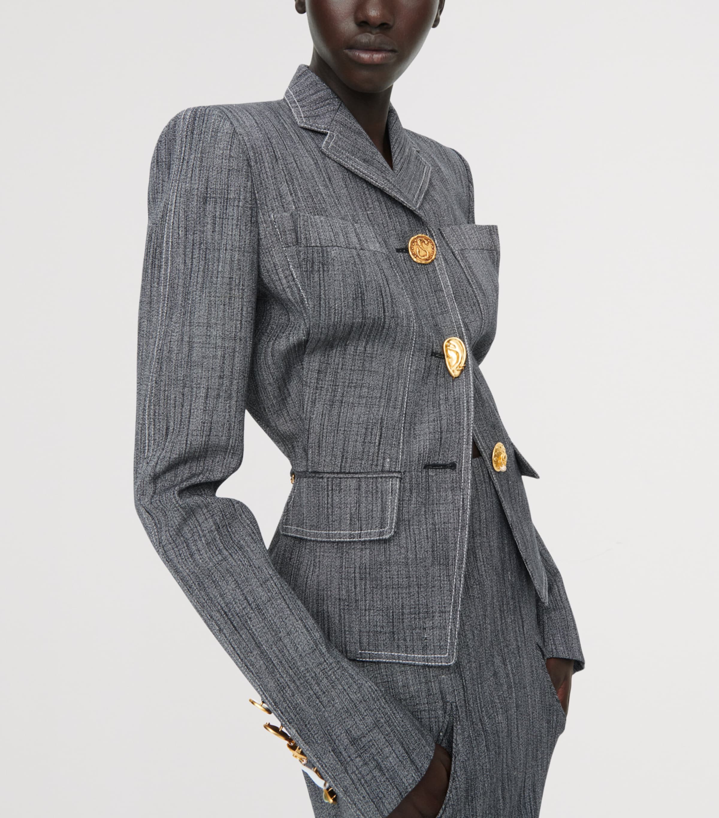 Schiaparelli Womens Canvas Elsa Jacket Grey Image 2