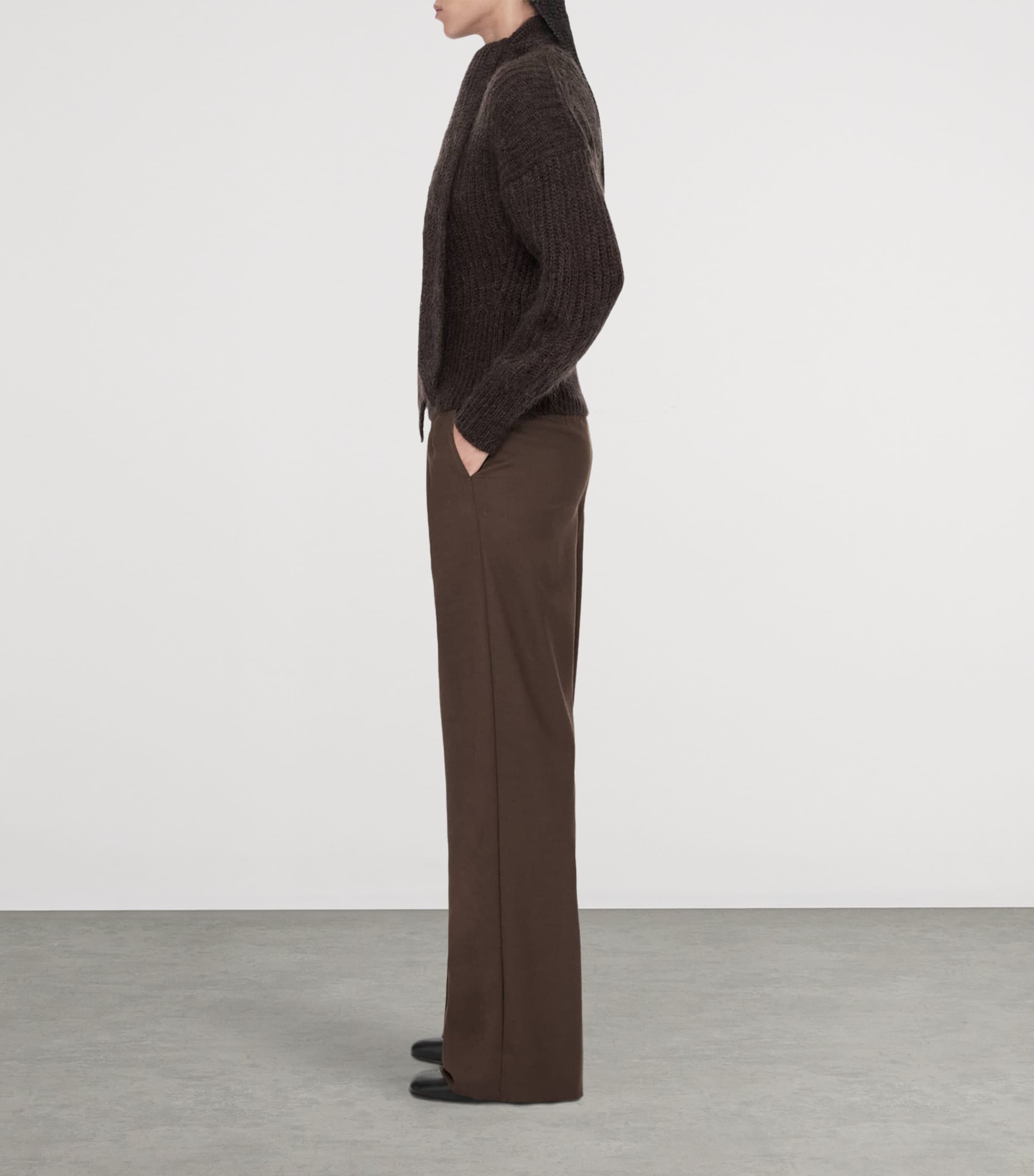 AllSaints Womens Laura Wide-Leg Trousers Brown Image 8